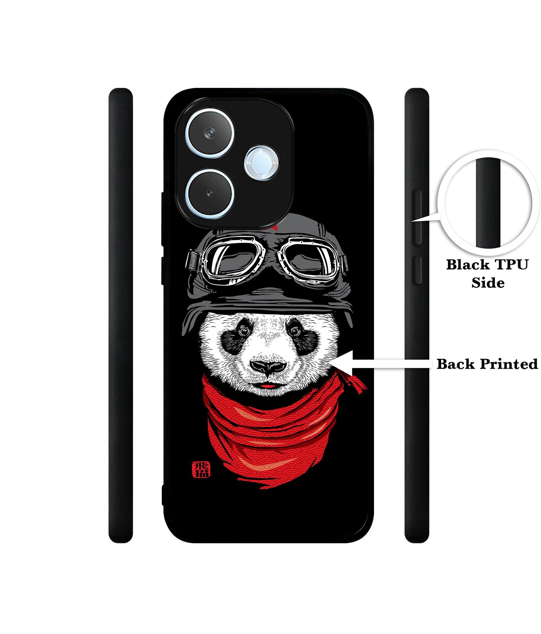 Biker Panda Designer 2D Printed Back Case Cover for Oppo A5 Pro 4G / A5 Pro 5G