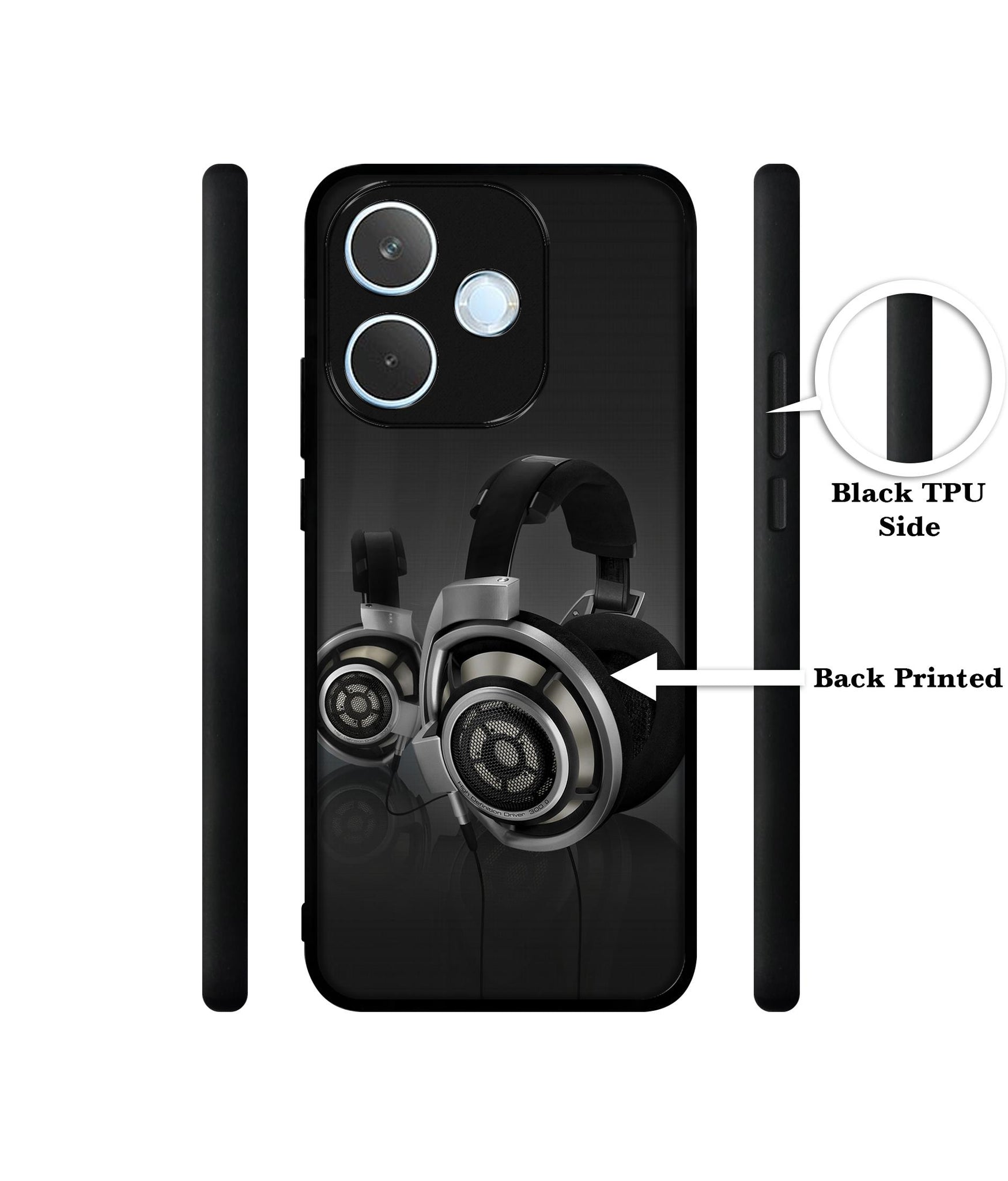 Head Phone Designer 2D Printed Back Case Cover for Oppo A5 Pro 4G / A5 Pro 5G