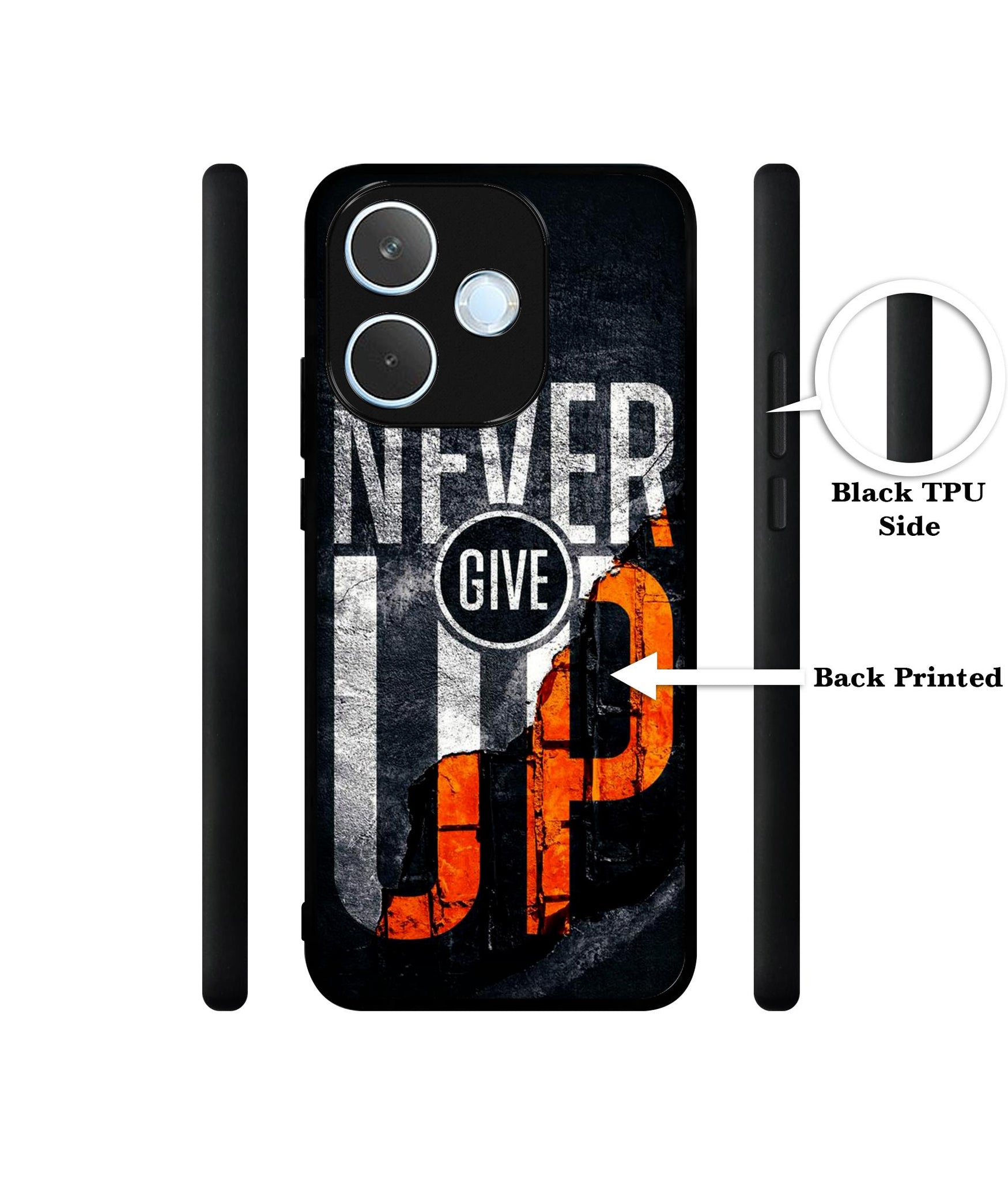 Never Give Up Designer 2D Printed Back Case Cover for Oppo A5 Pro 4G / A5 Pro 5G