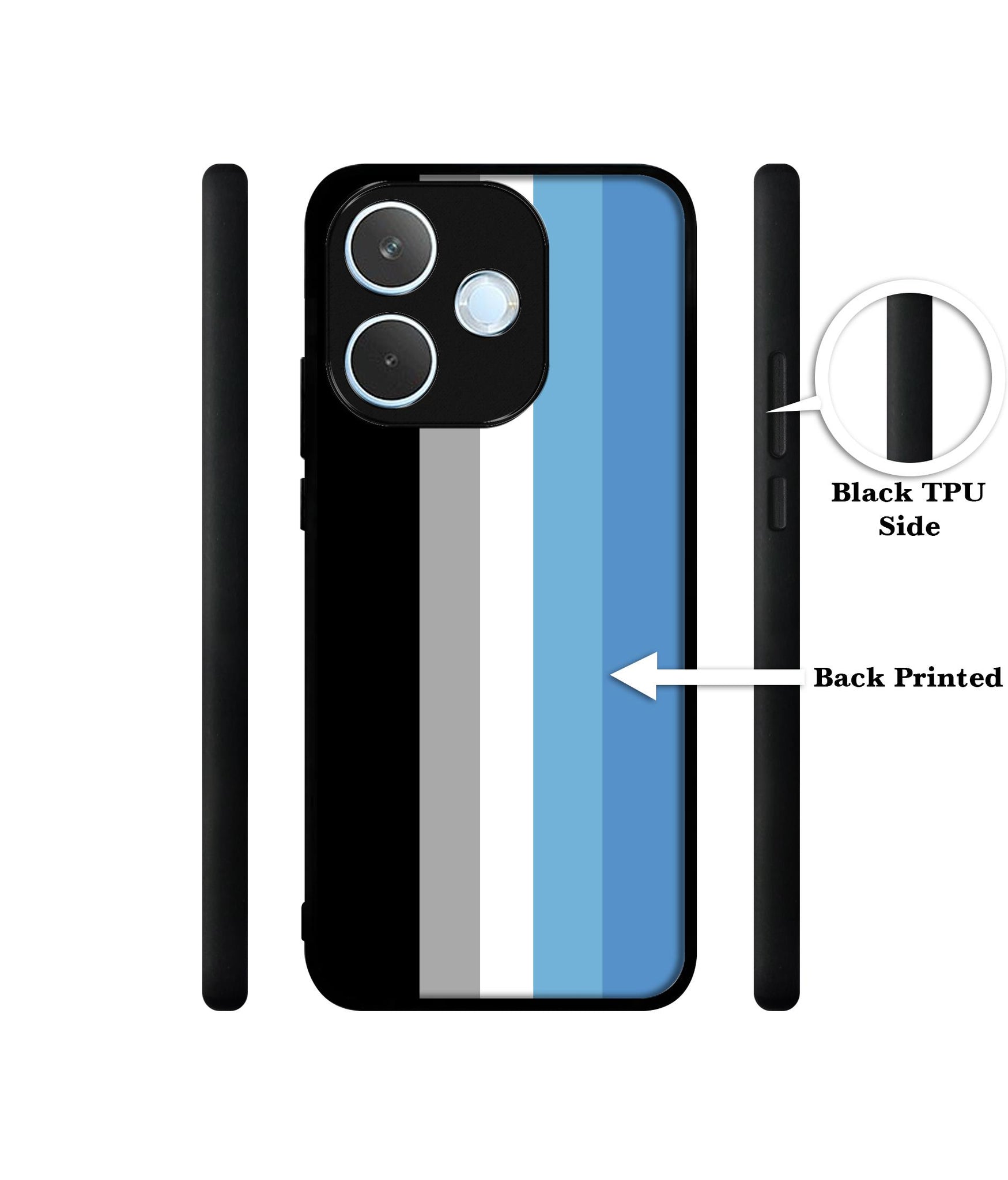 White and Blue Lines Designer 2D Printed Back Case Cover for Oppo A5 Pro 4G / A5 Pro 5G