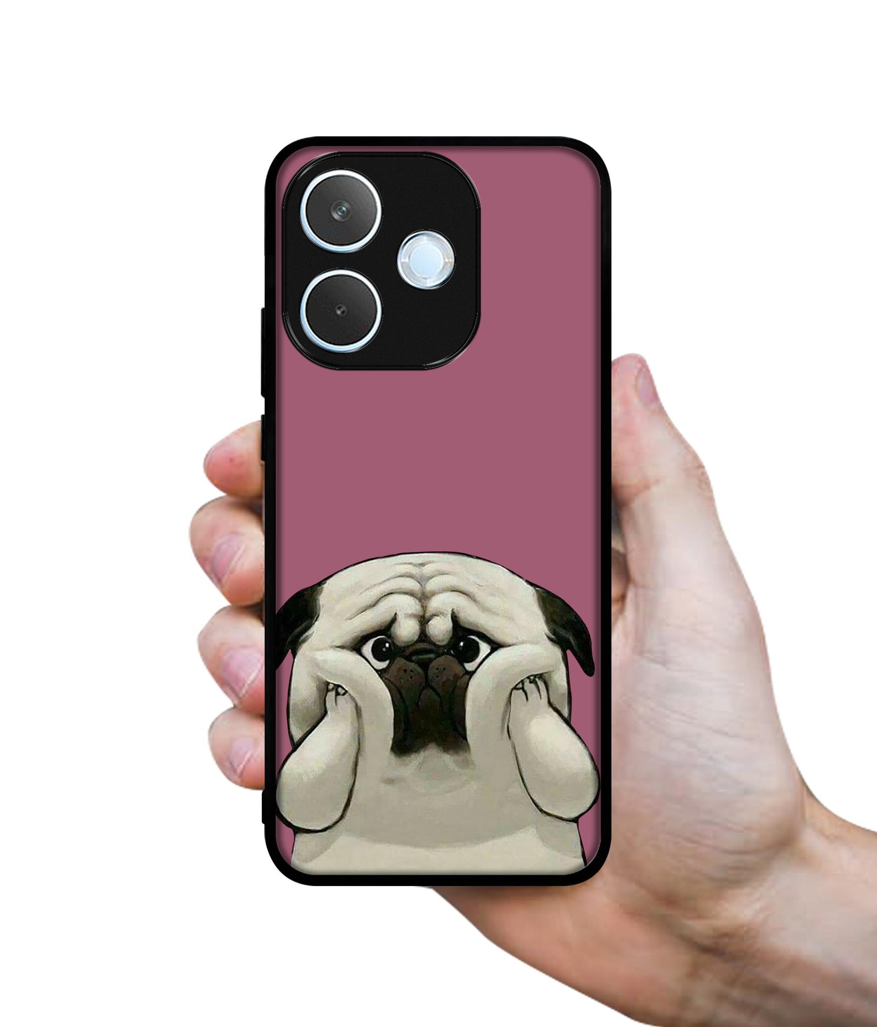 Cute Pug Holding Big Cheeks Designer 2D Printed Back Case Cover for Oppo A5 Pro 4G / A5 Pro 5G