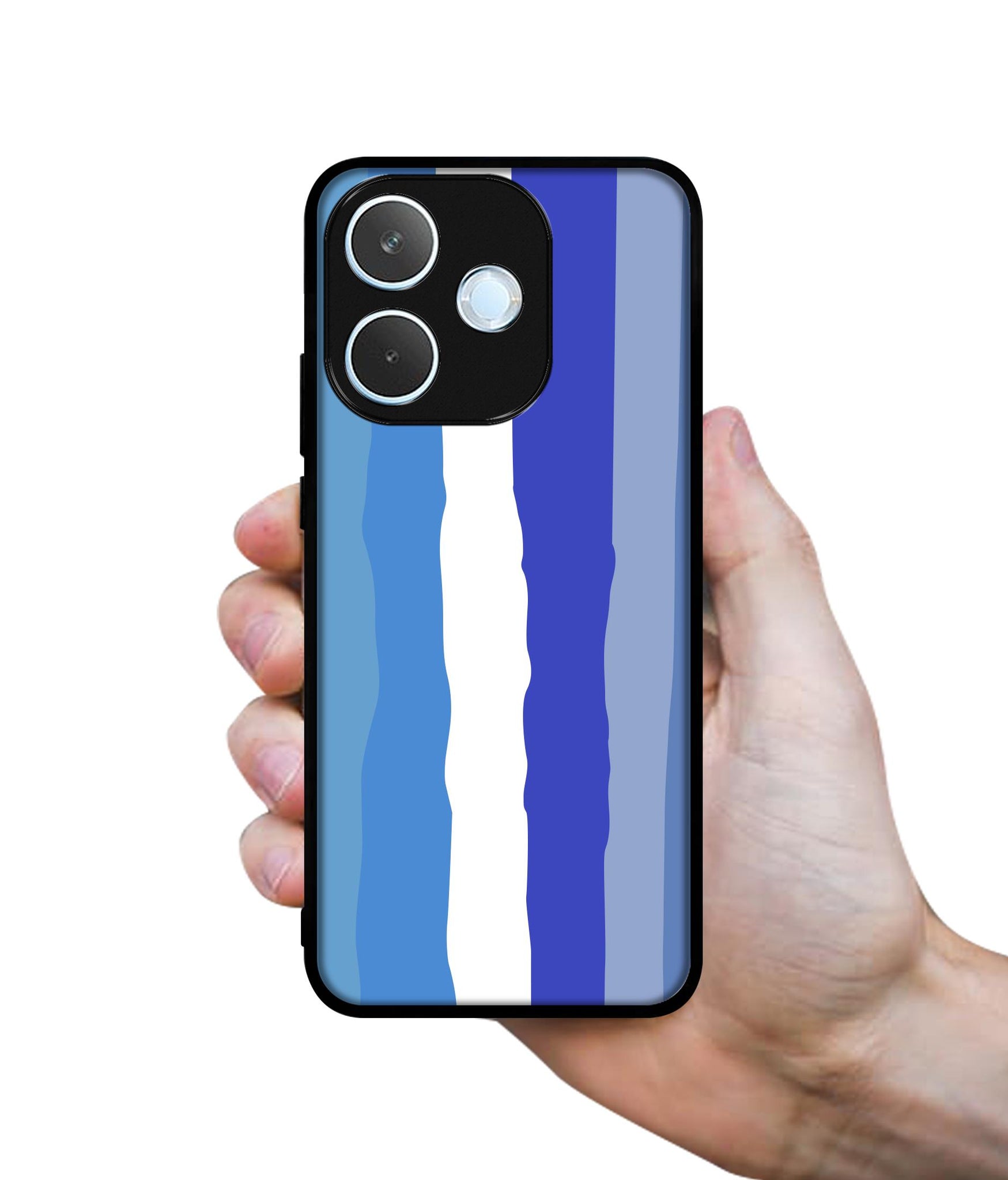 Blue Stripes Rainbow Designer 2D Printed Back Case Cover for Oppo A5 Pro 4G / A5 Pro 5G