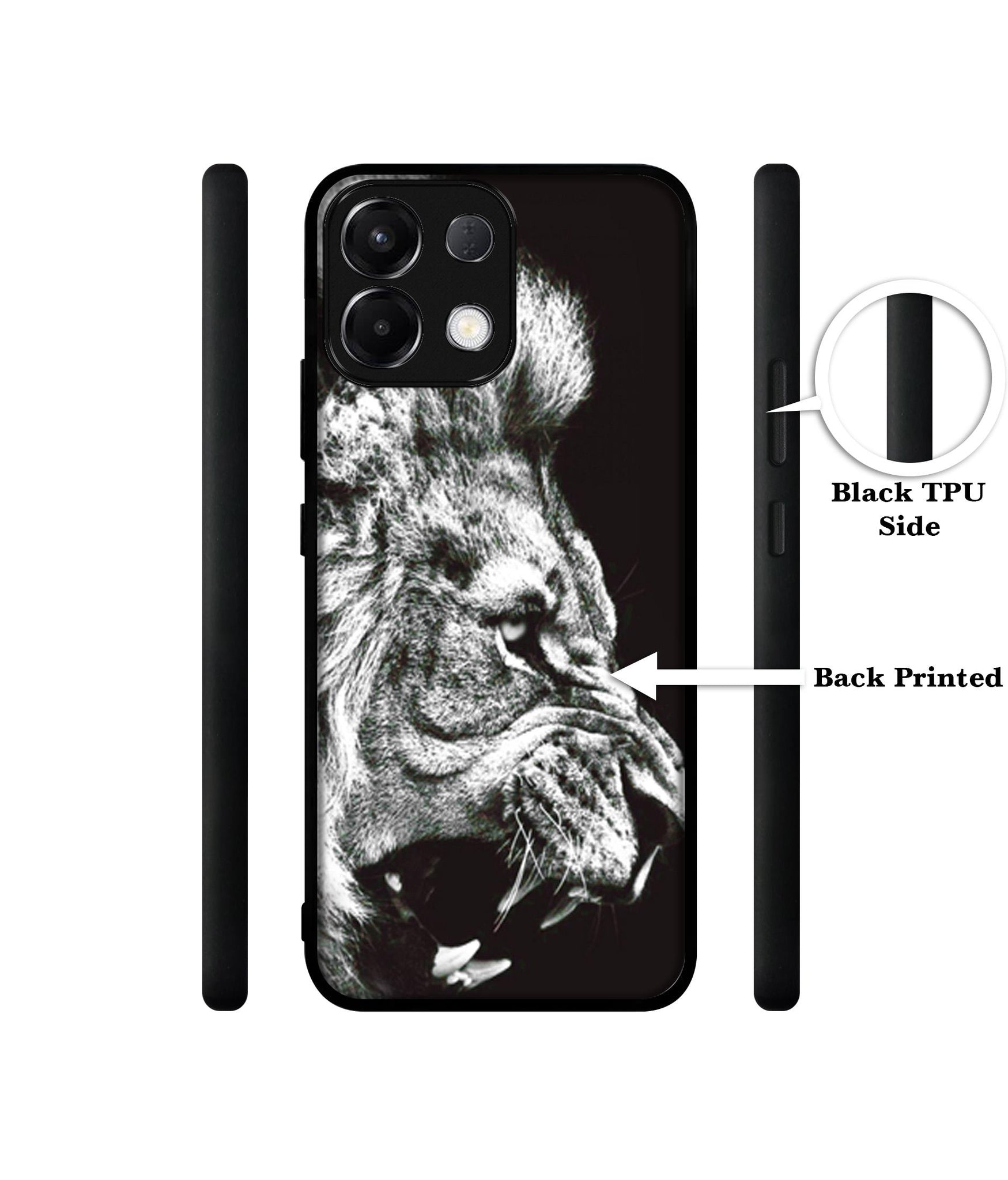 Angry Lion Designer 2D Printed Back Case Cover for Oppo K13 5G