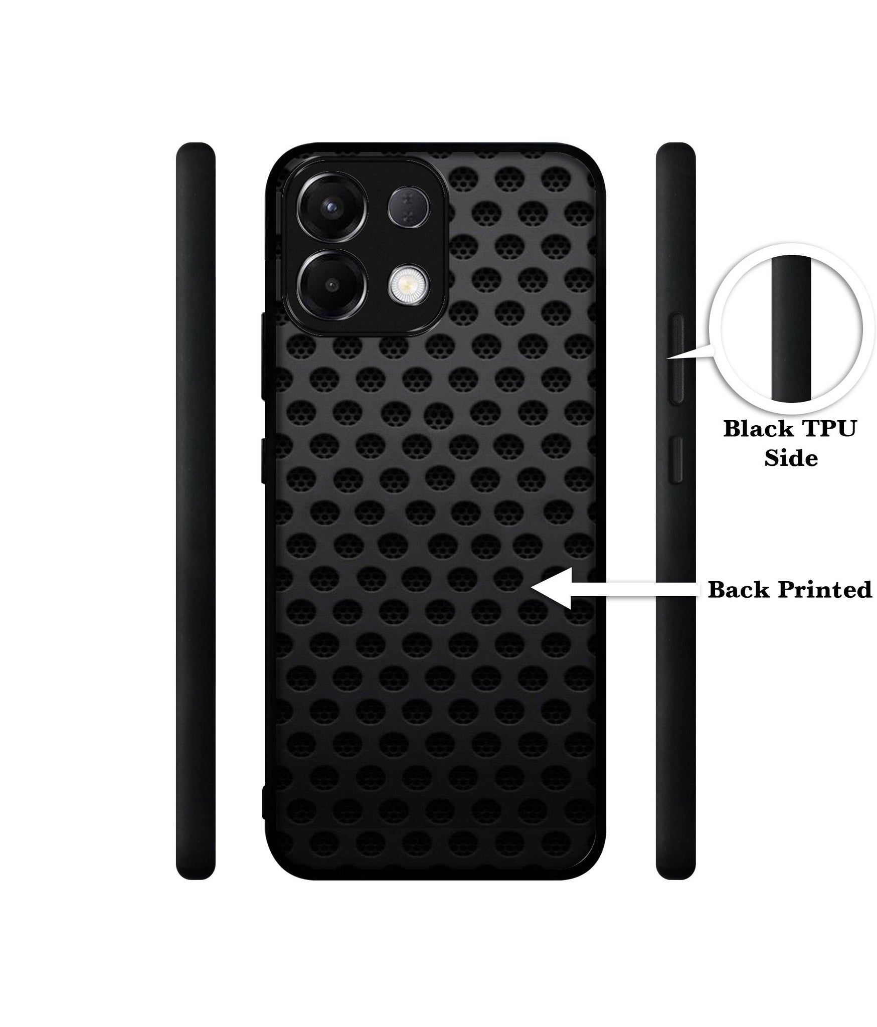 Black Circle Designer 2D Printed Back Case Cover for Oppo K13 5G