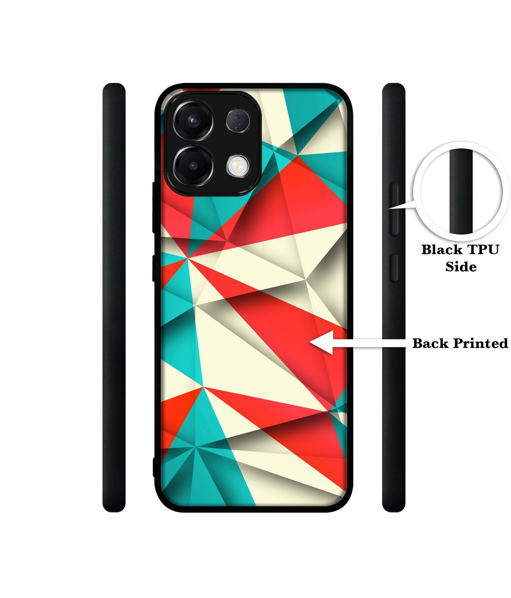Red Blue White Pattern Designer 2D Printed Back Case Cover for Oppo K13 5G