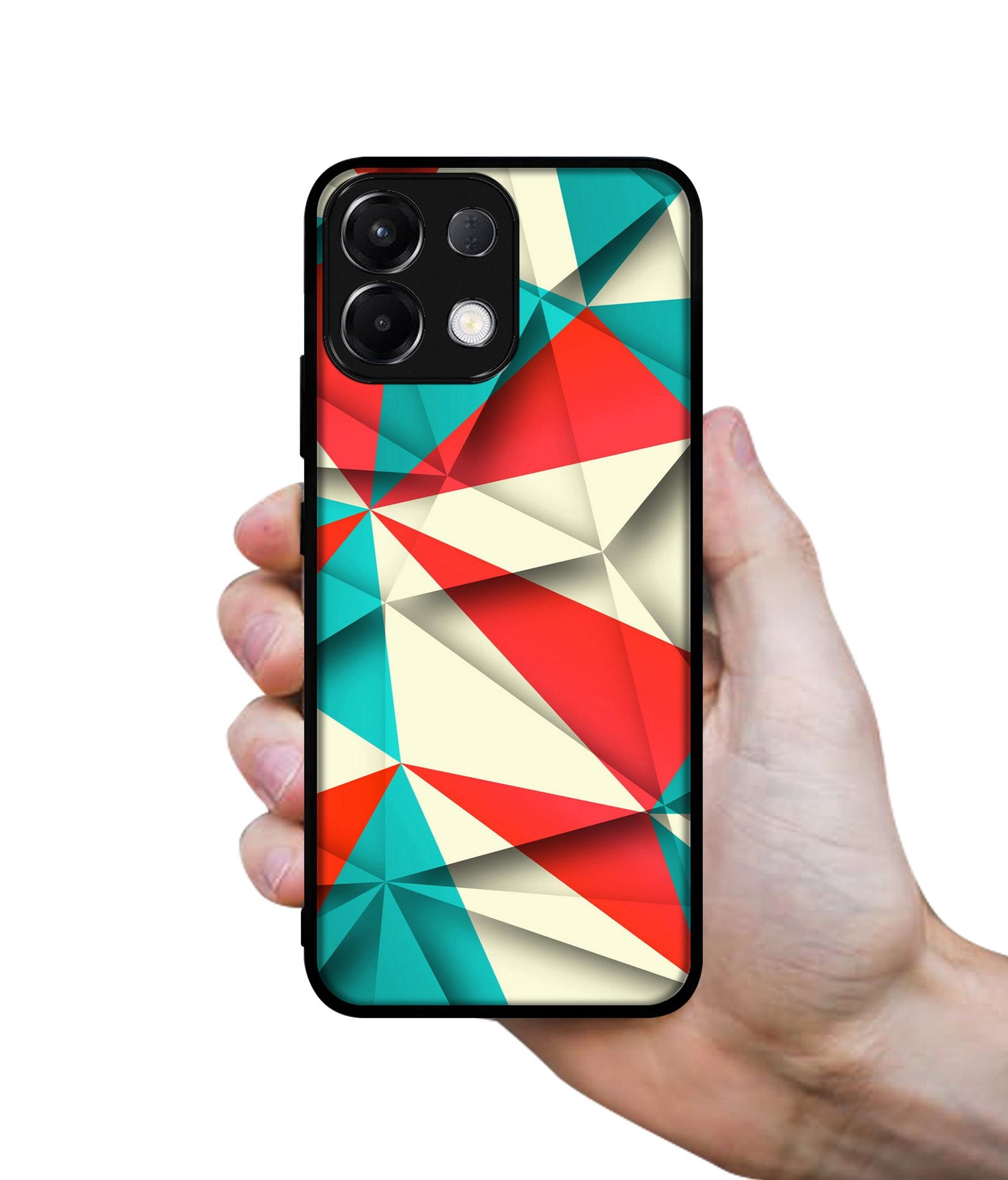 Red Blue White Pattern Designer 2D Printed Back Case Cover for Oppo K13 5G