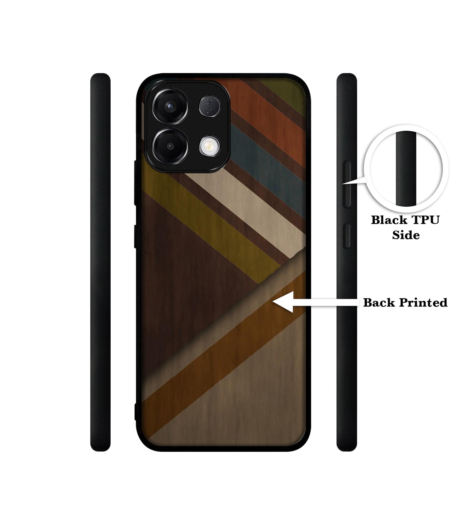Colorful Wooden Pattern Designer 2D Printed Back Case Cover for Oppo K13 5G