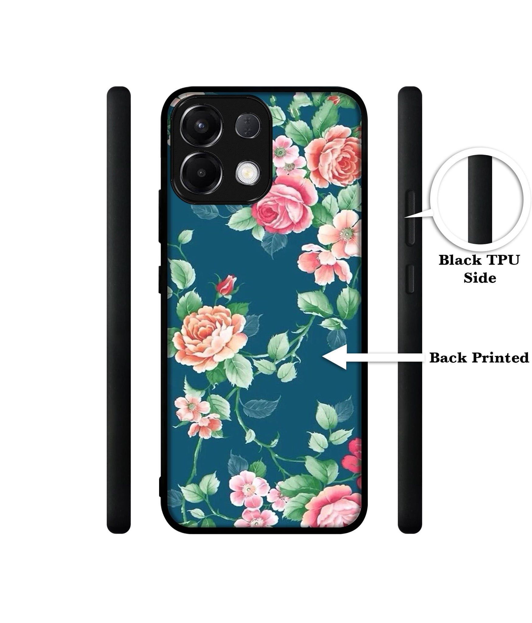 Vintage Floral Designer 2D Printed Back Case Cover for Oppo K13 5G