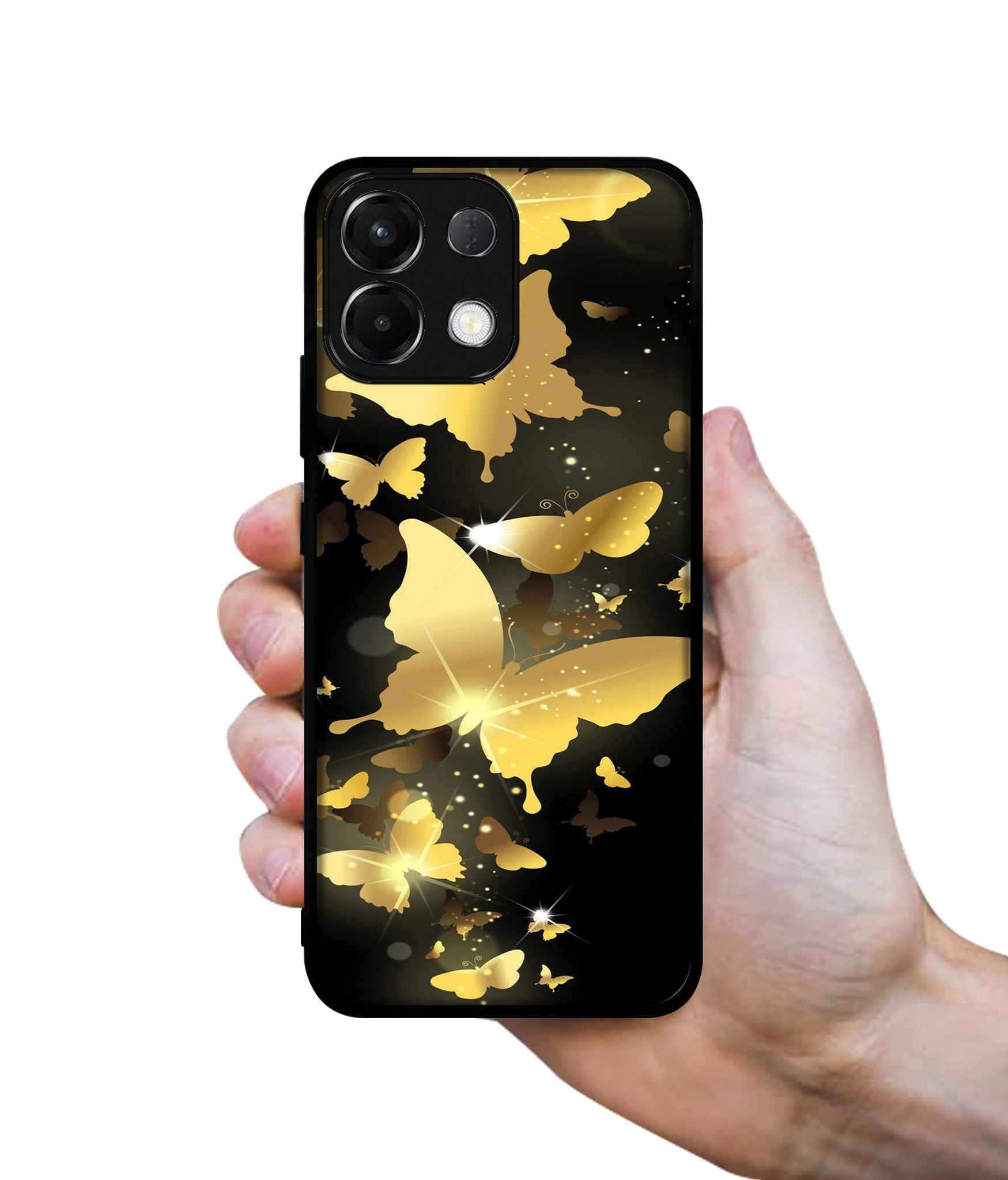 Golden Butterfly Pattern Designer 2D Printed Back Case Cover for Oppo K13 5G