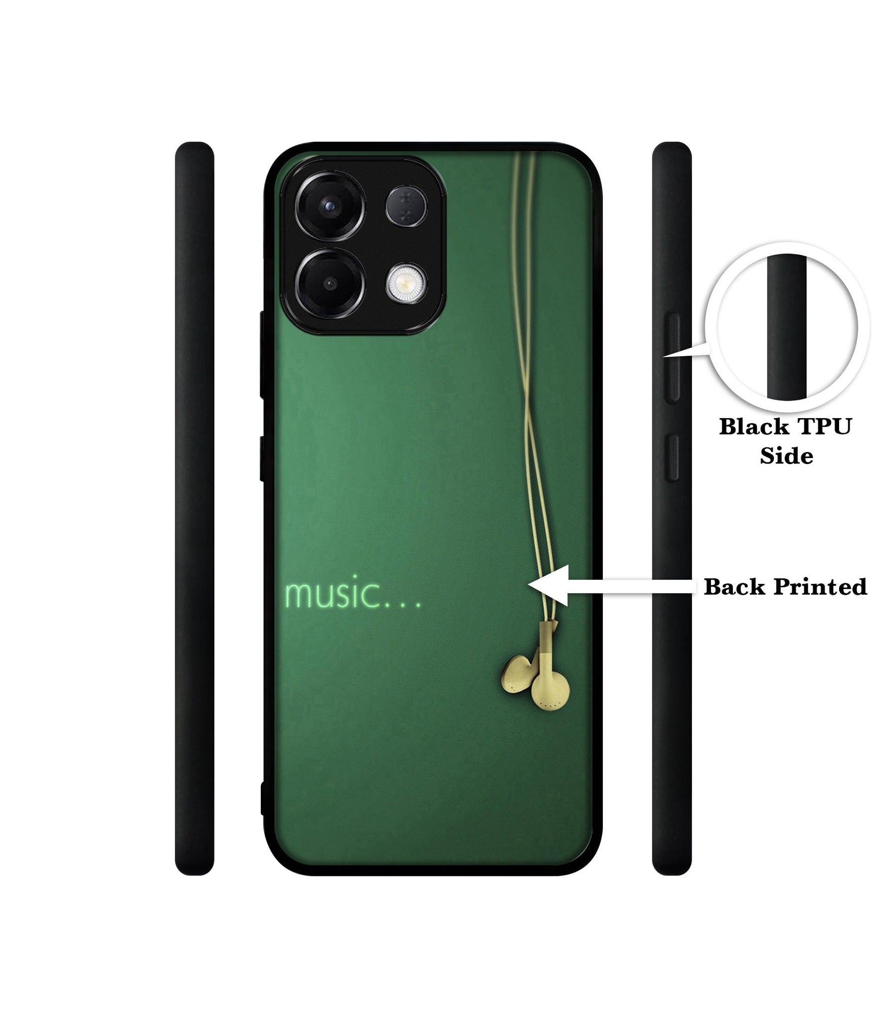 Headphone Music Designer 2D Printed Back Case Cover for Oppo K13 5G