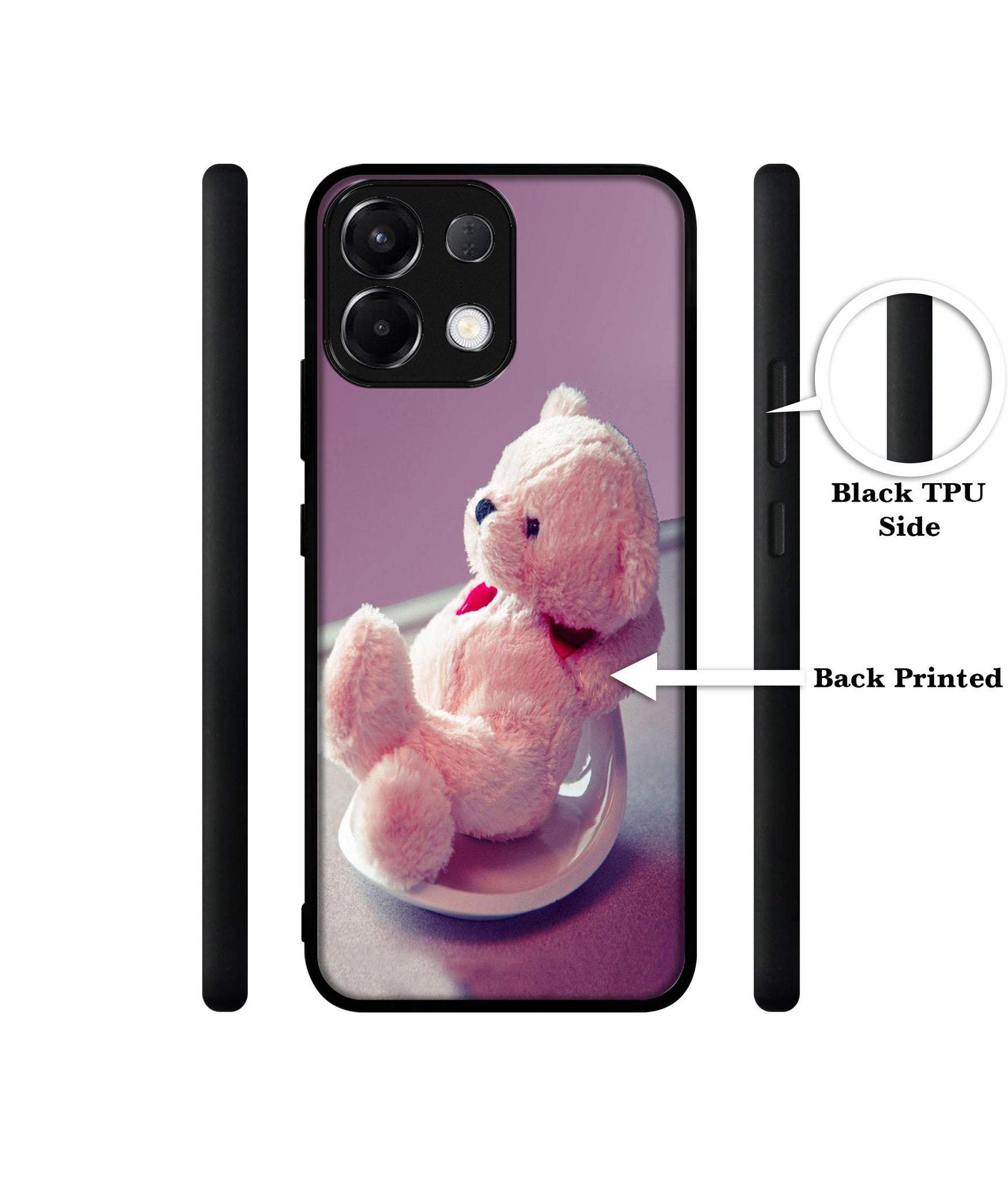 Cute Teddy Bear Designer 2D Printed Back Case Cover for Oppo K13 5G