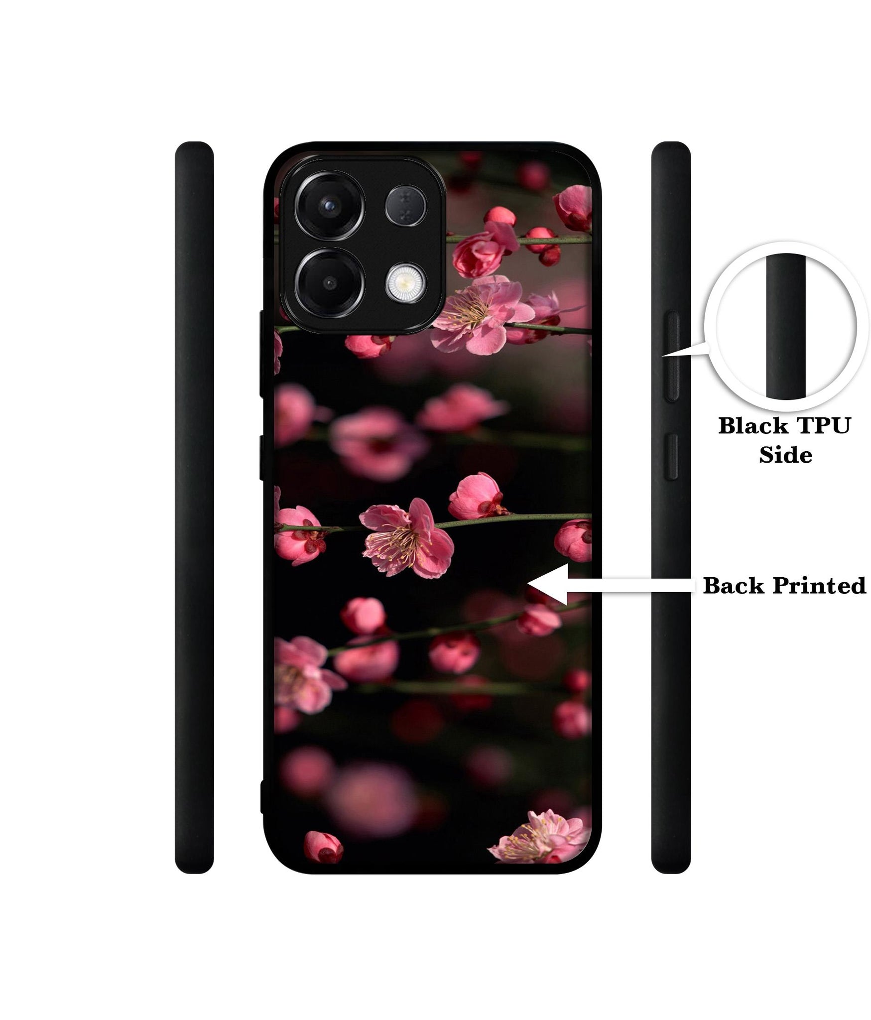 Pink Flowers Designer 2D Printed Back Case Cover for Oppo K13 5G