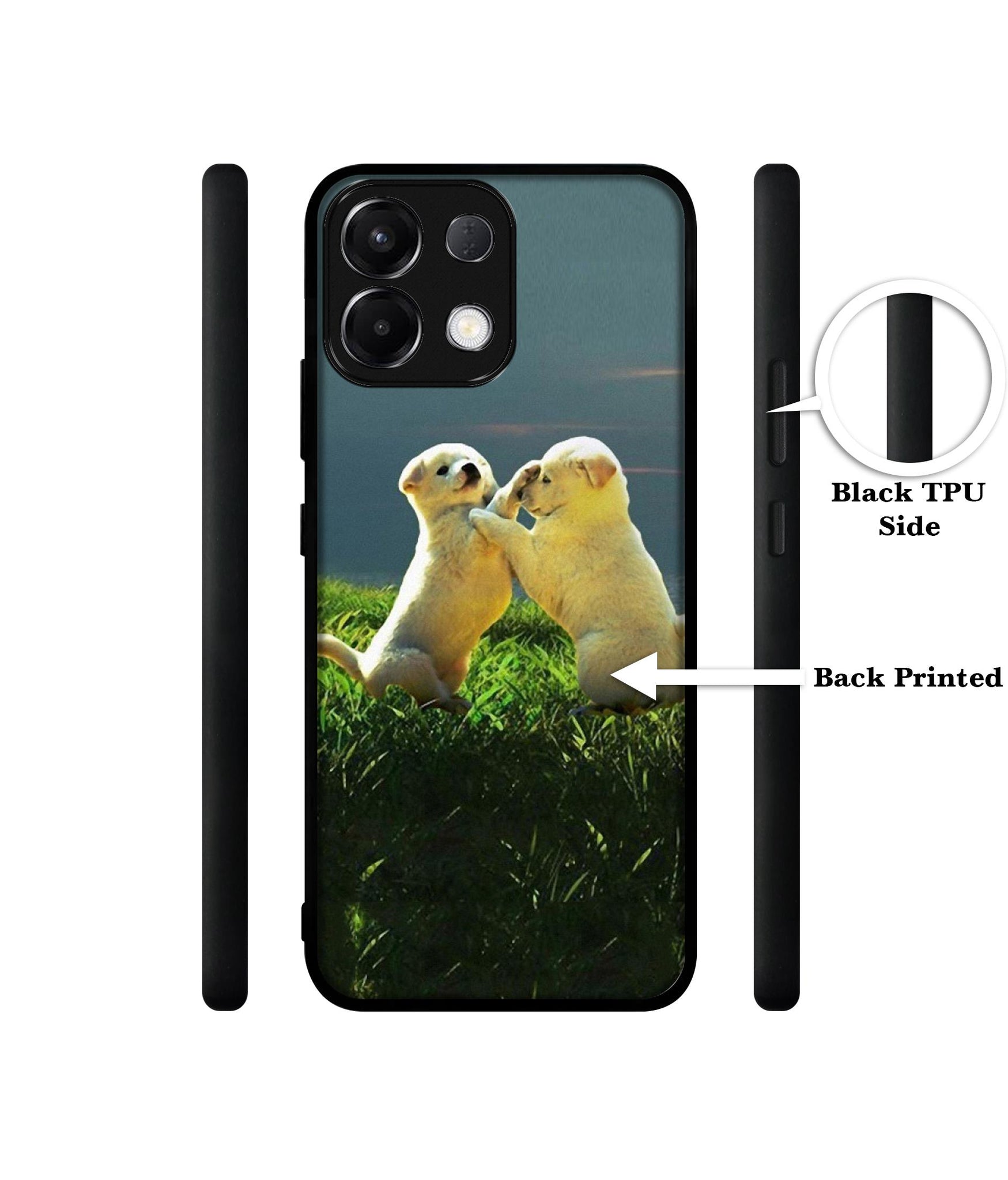 Puppy Couple Sunset Designer 2D Printed Back Case Cover for Oppo K13 5G