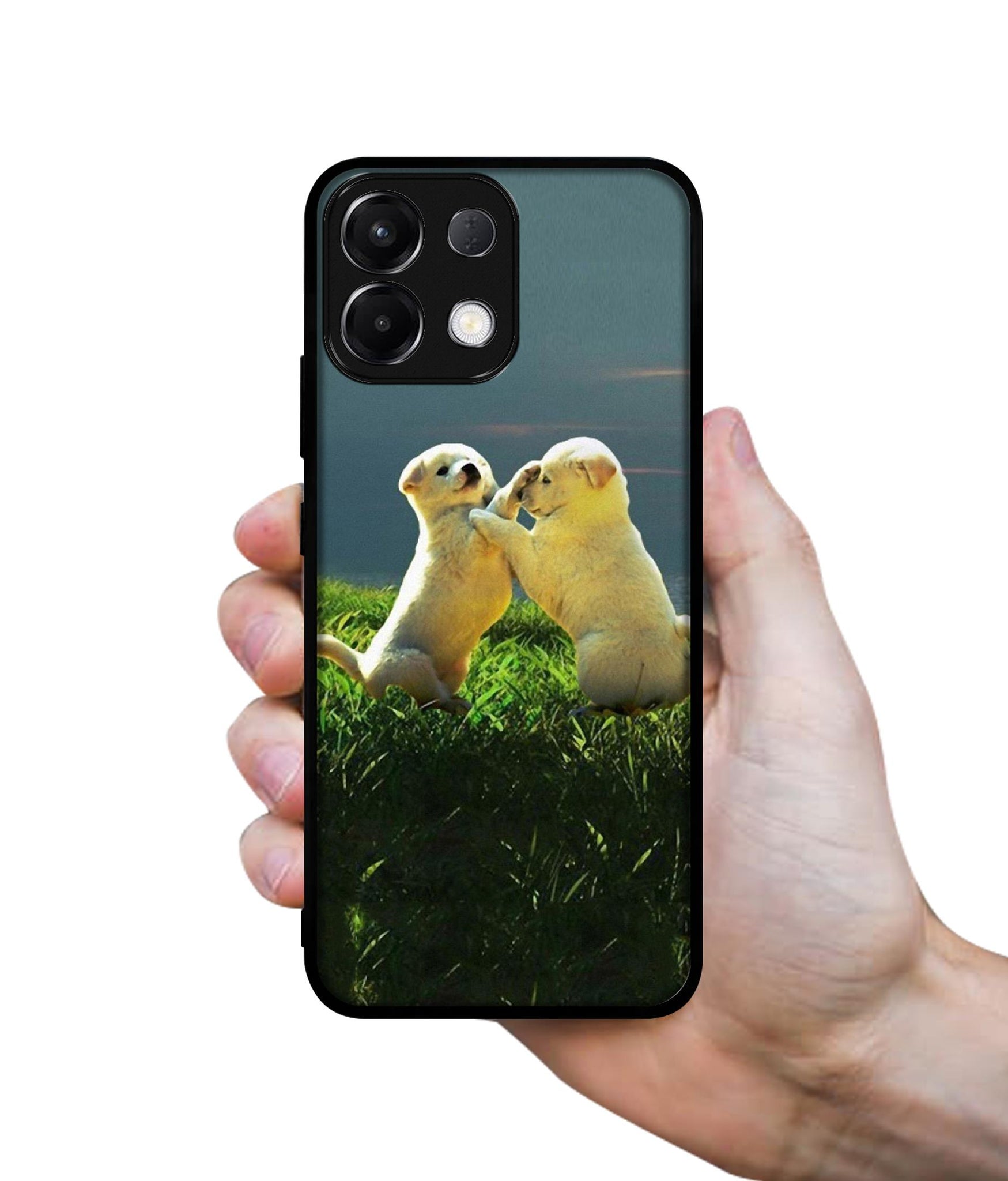 Puppy Couple Sunset Designer 2D Printed Back Case Cover for Oppo K13 5G