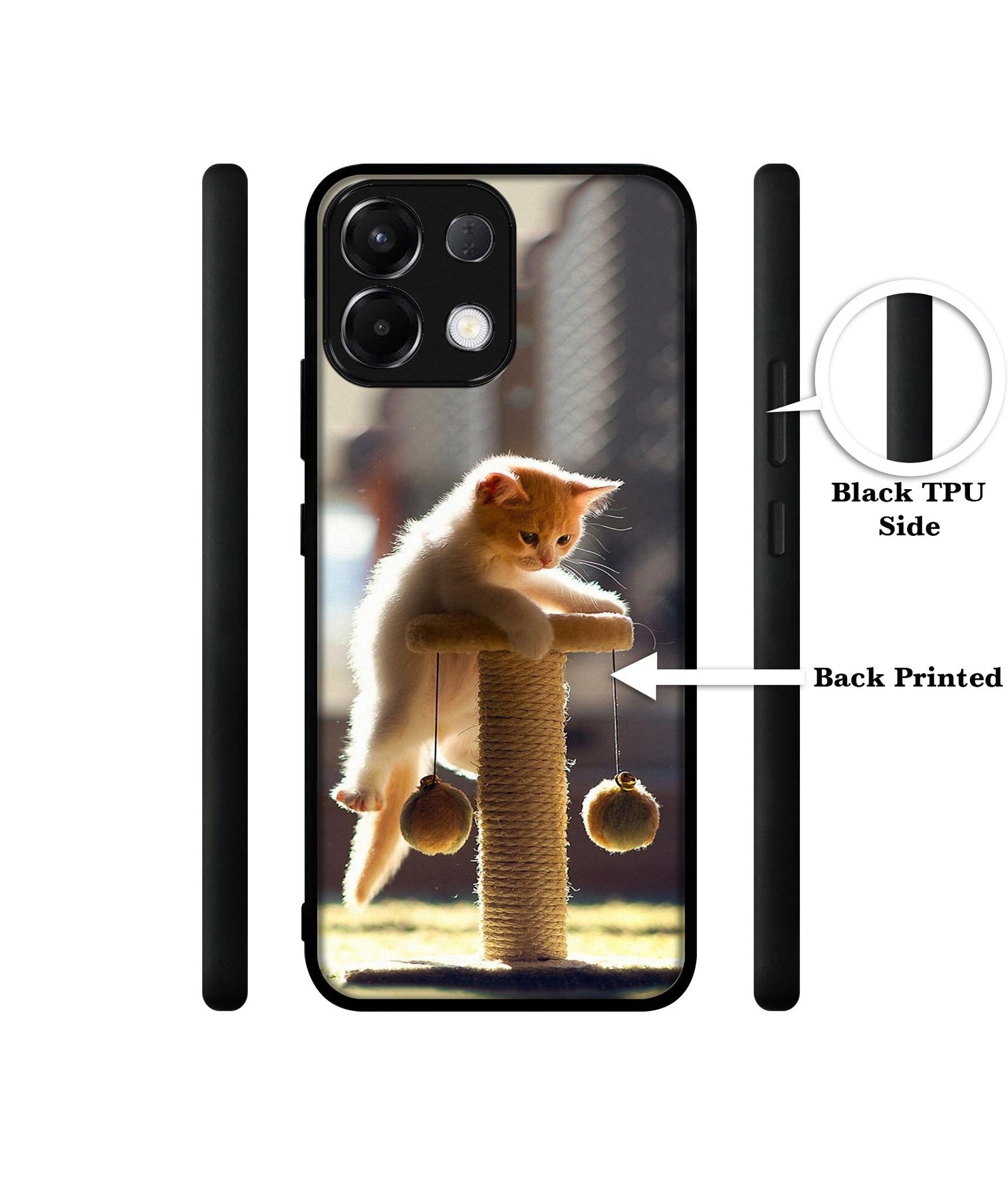Cat Climbing Designer 2D Printed Back Case Cover for Oppo K13 5G