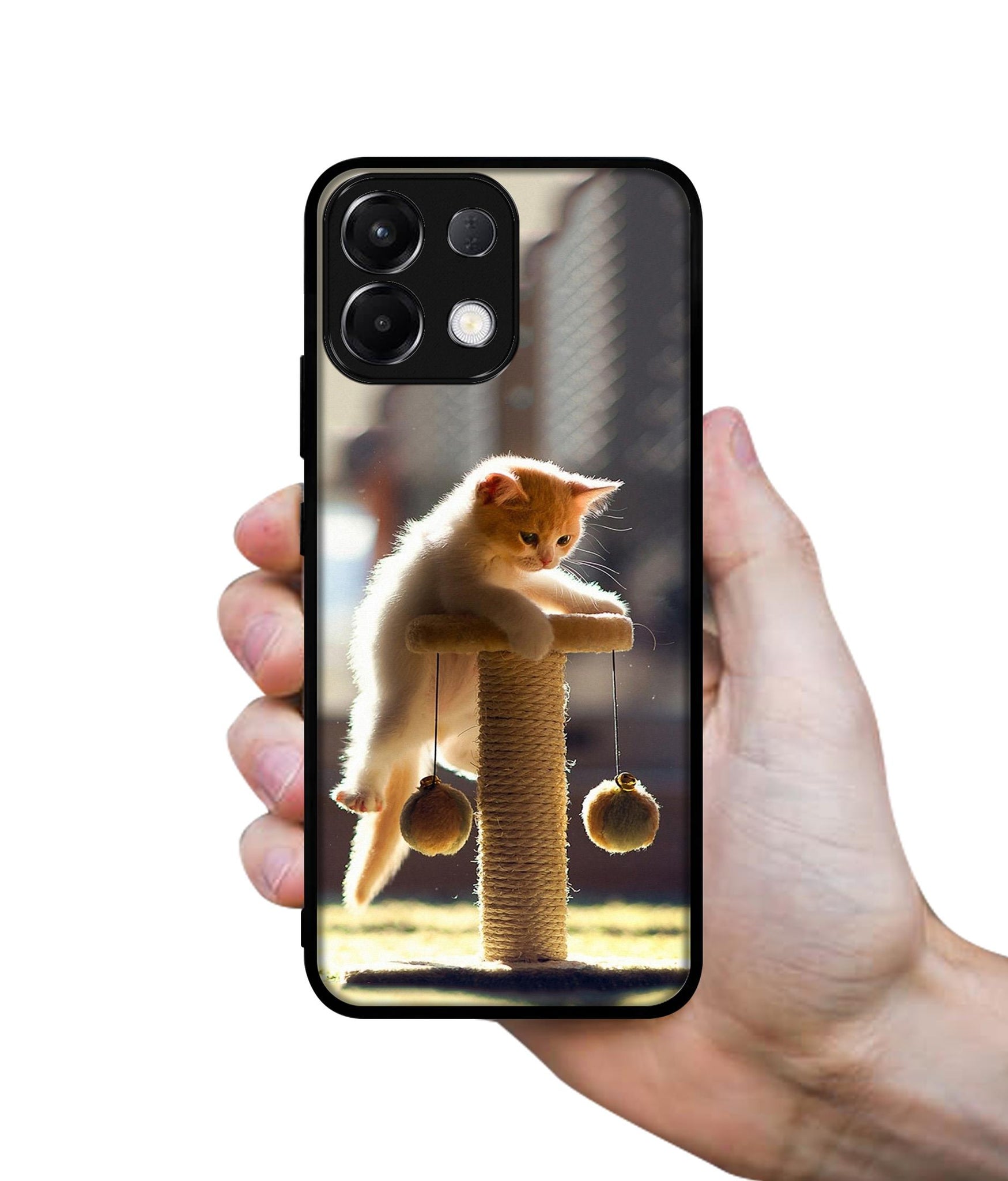 Cat Climbing Designer 2D Printed Back Case Cover for Oppo K13 5G