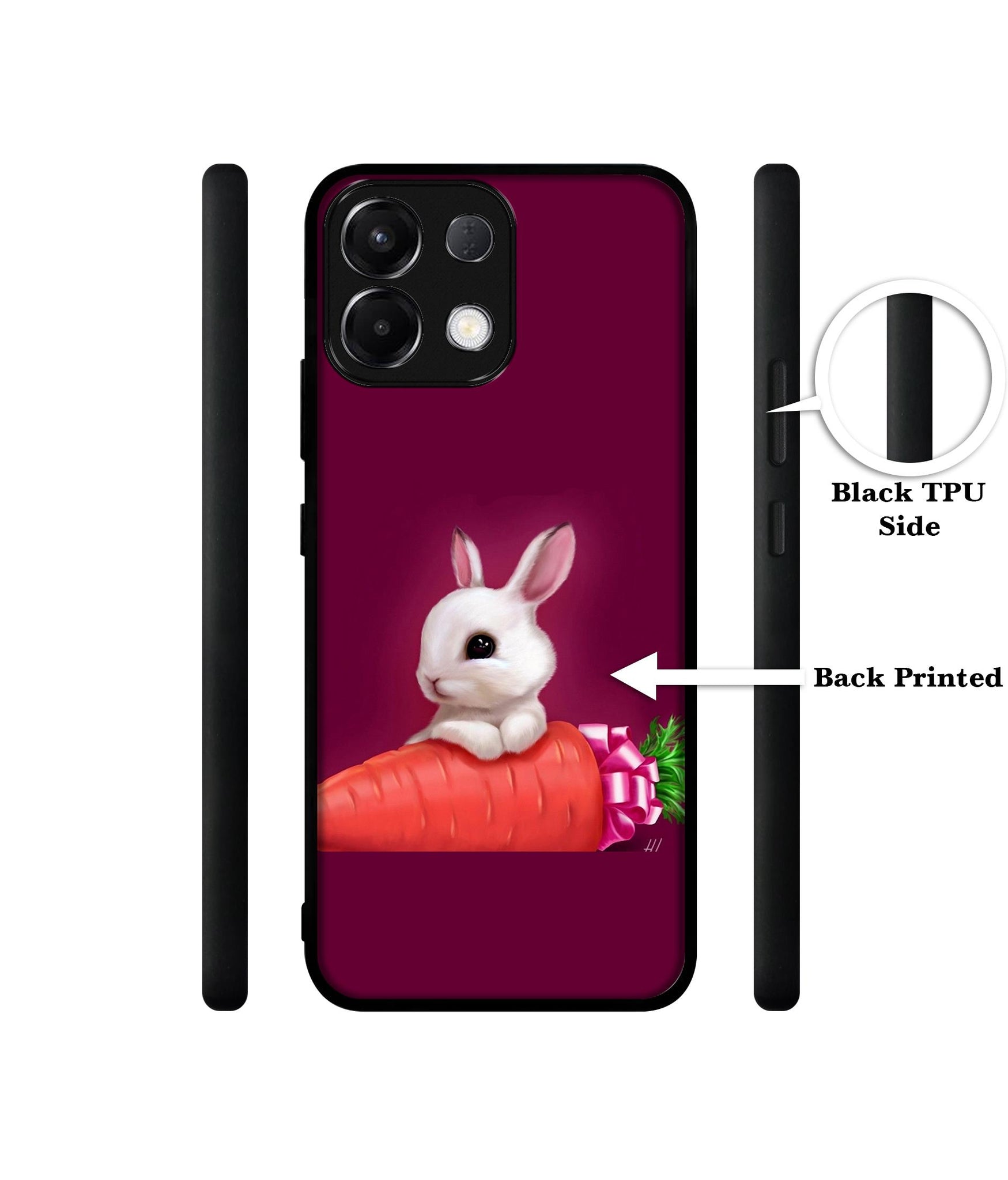 Bunny With Carrot Designer 2D Printed Back Case Cover for Oppo K13 5G