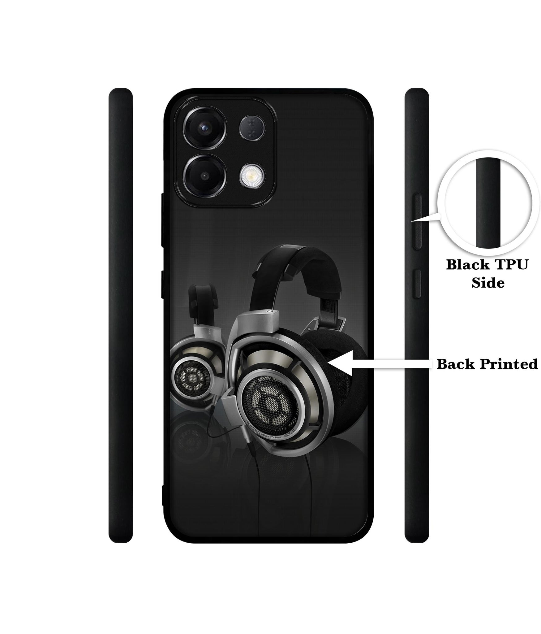 Head Phone Designer 2D Printed Back Case Cover for Oppo K13 5G