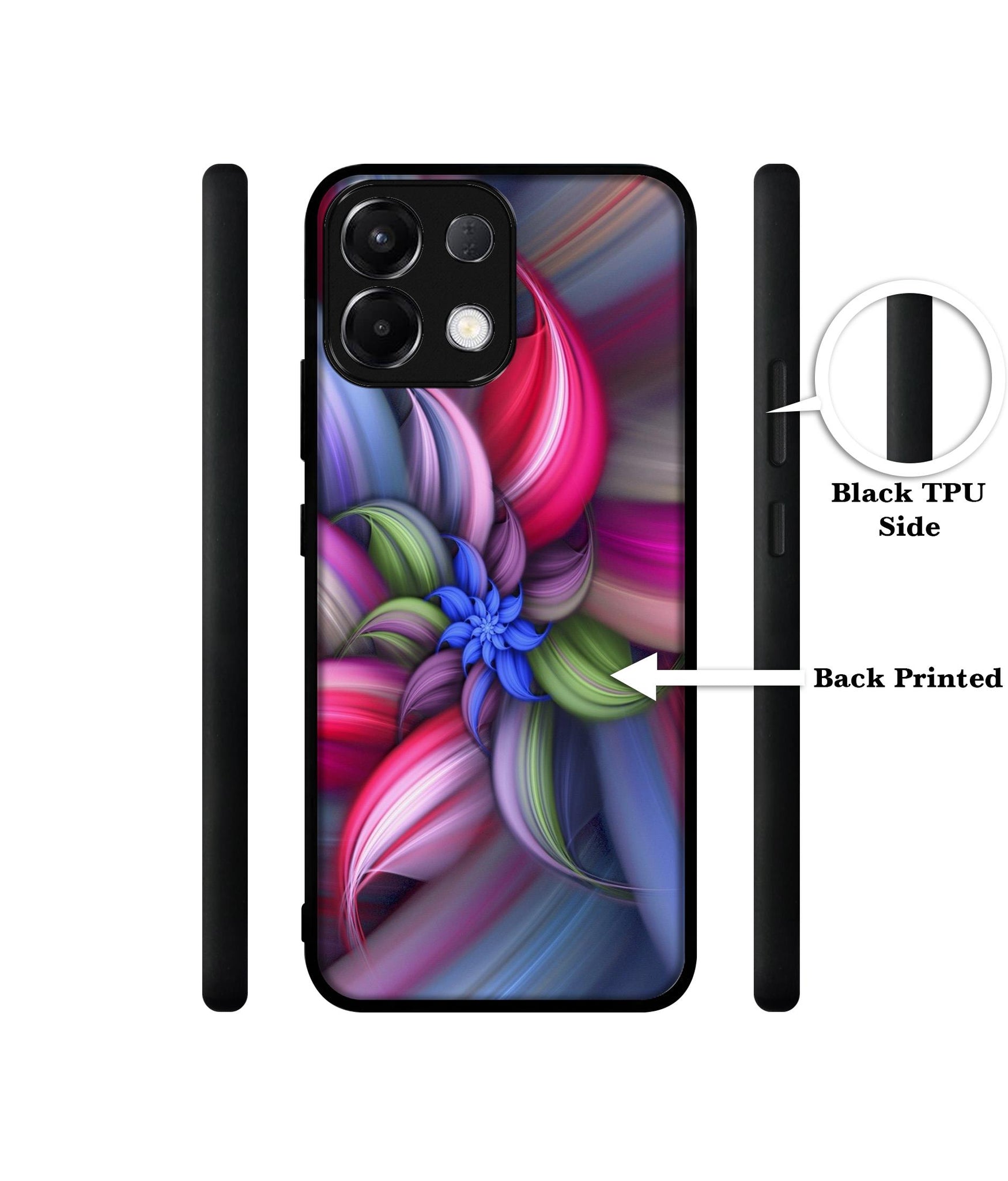 Colorful Flower Designer 2D Printed Back Case Cover for Oppo K13 5G