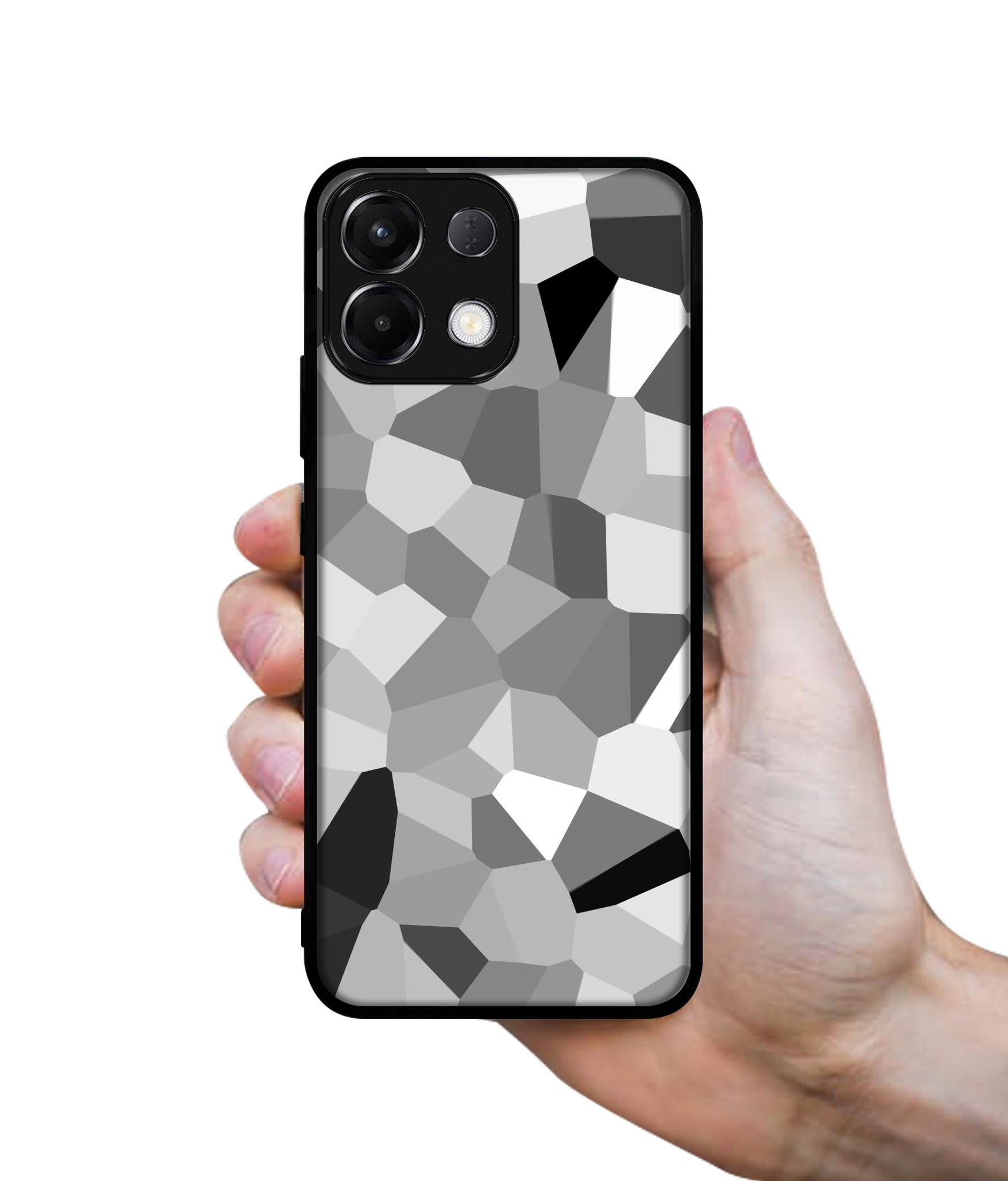 Black & White Mathematical Shape Designer 2D Printed Back Case Cover for Oppo K13 5G