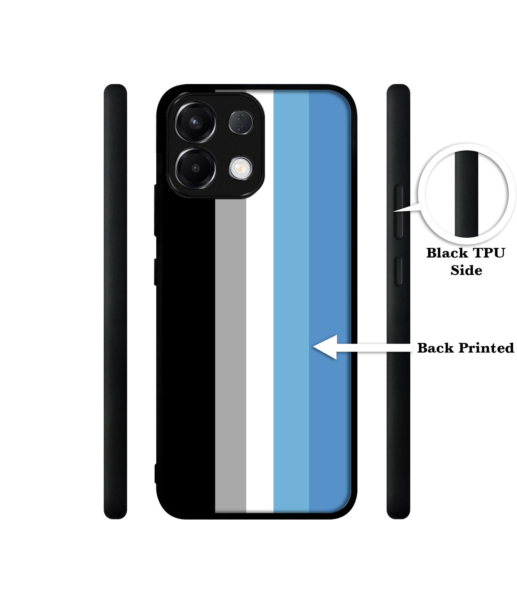 White and Blue Lines Designer 2D Printed Back Case Cover for Oppo K13 5G