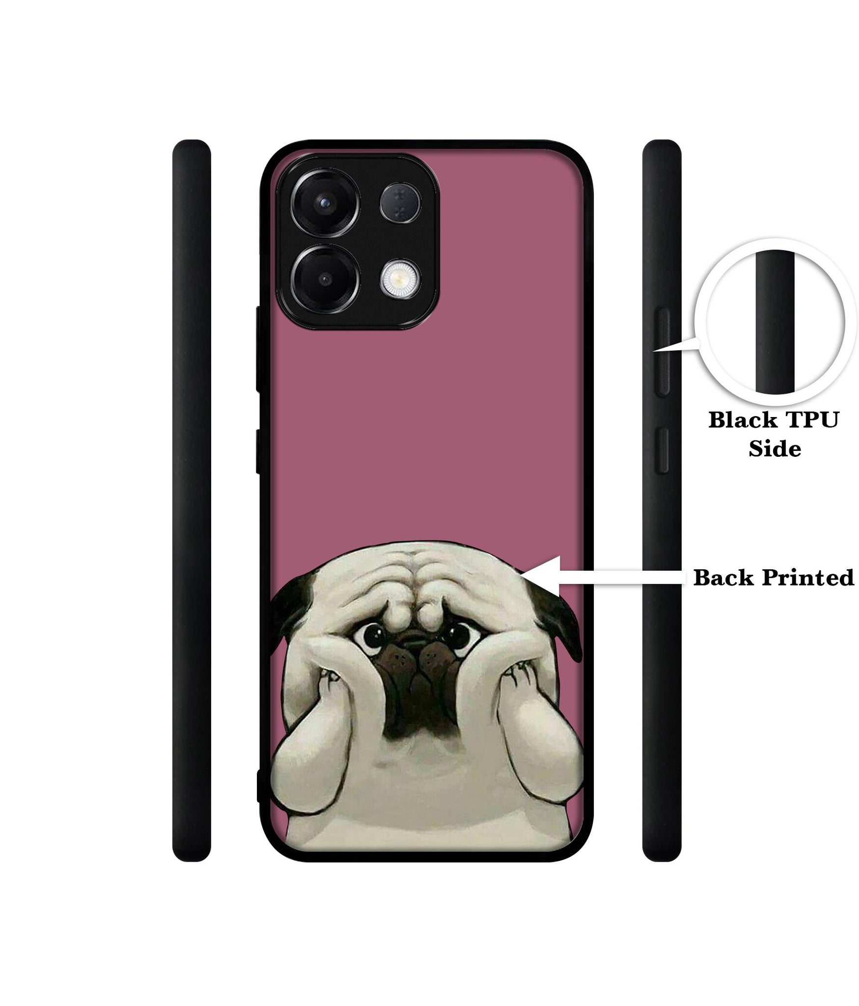 Cute Pug Holding Big Cheeks Designer 2D Printed Back Case Cover for Oppo K13 5G