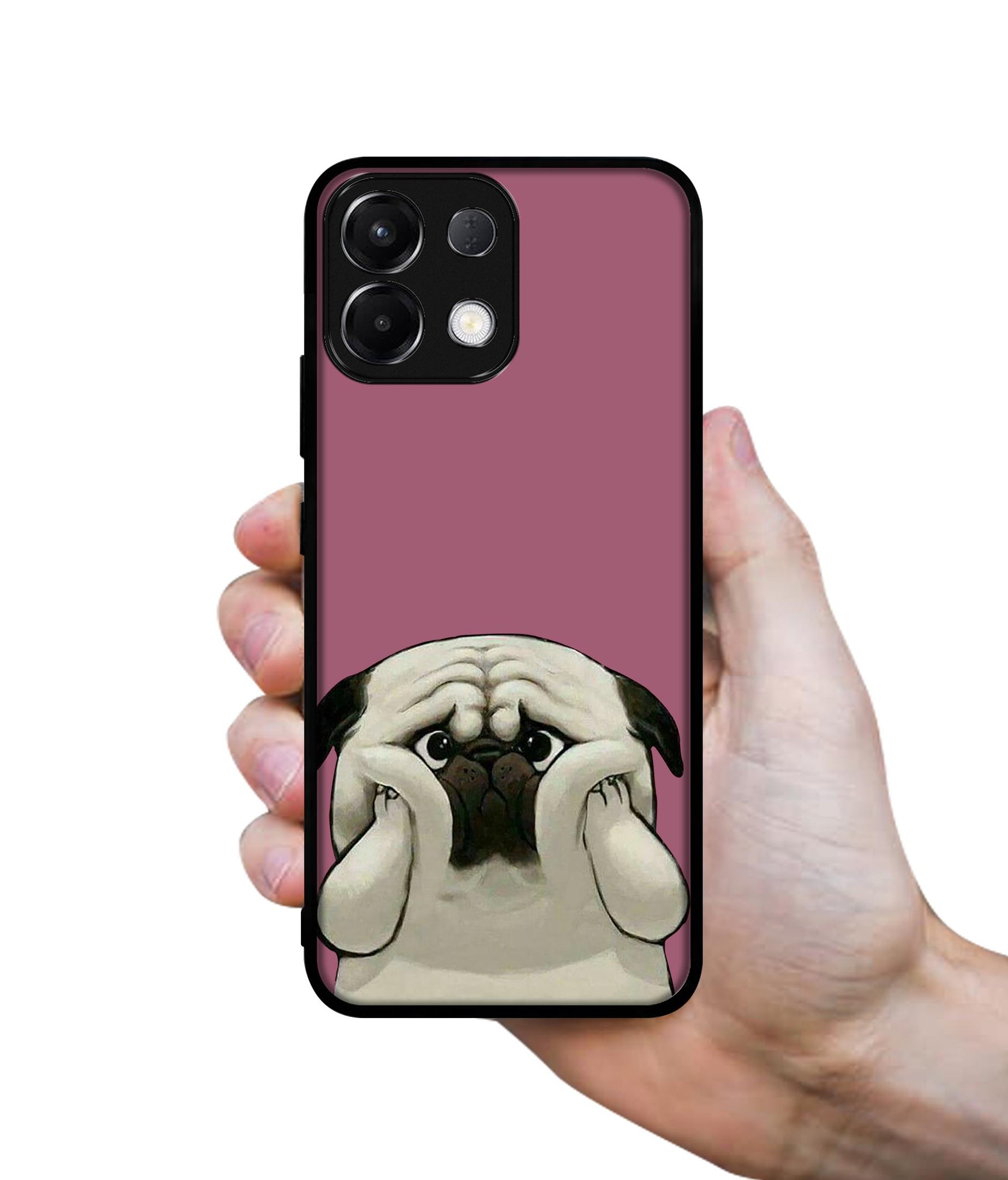 Cute Pug Holding Big Cheeks Designer 2D Printed Back Case Cover for Oppo K13 5G