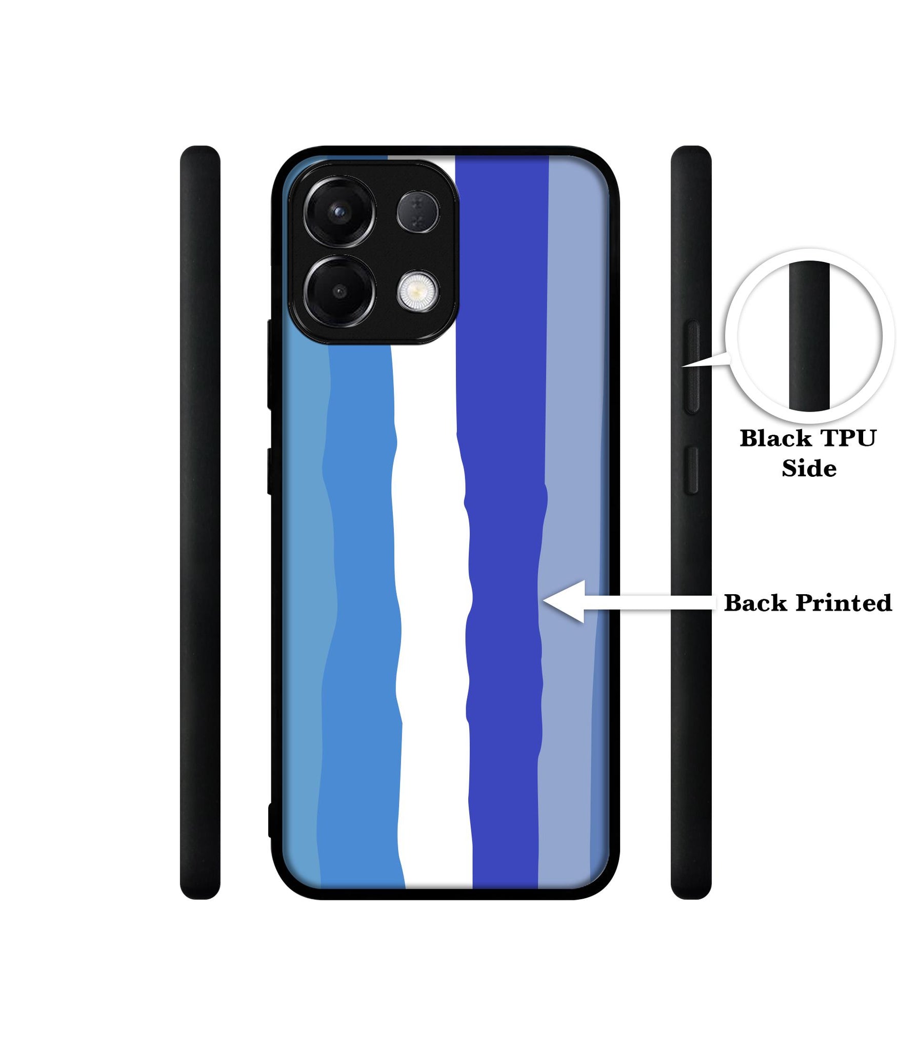 Blue Stripes Rainbow Designer 2D Printed Back Case Cover for Oppo K13 5G
