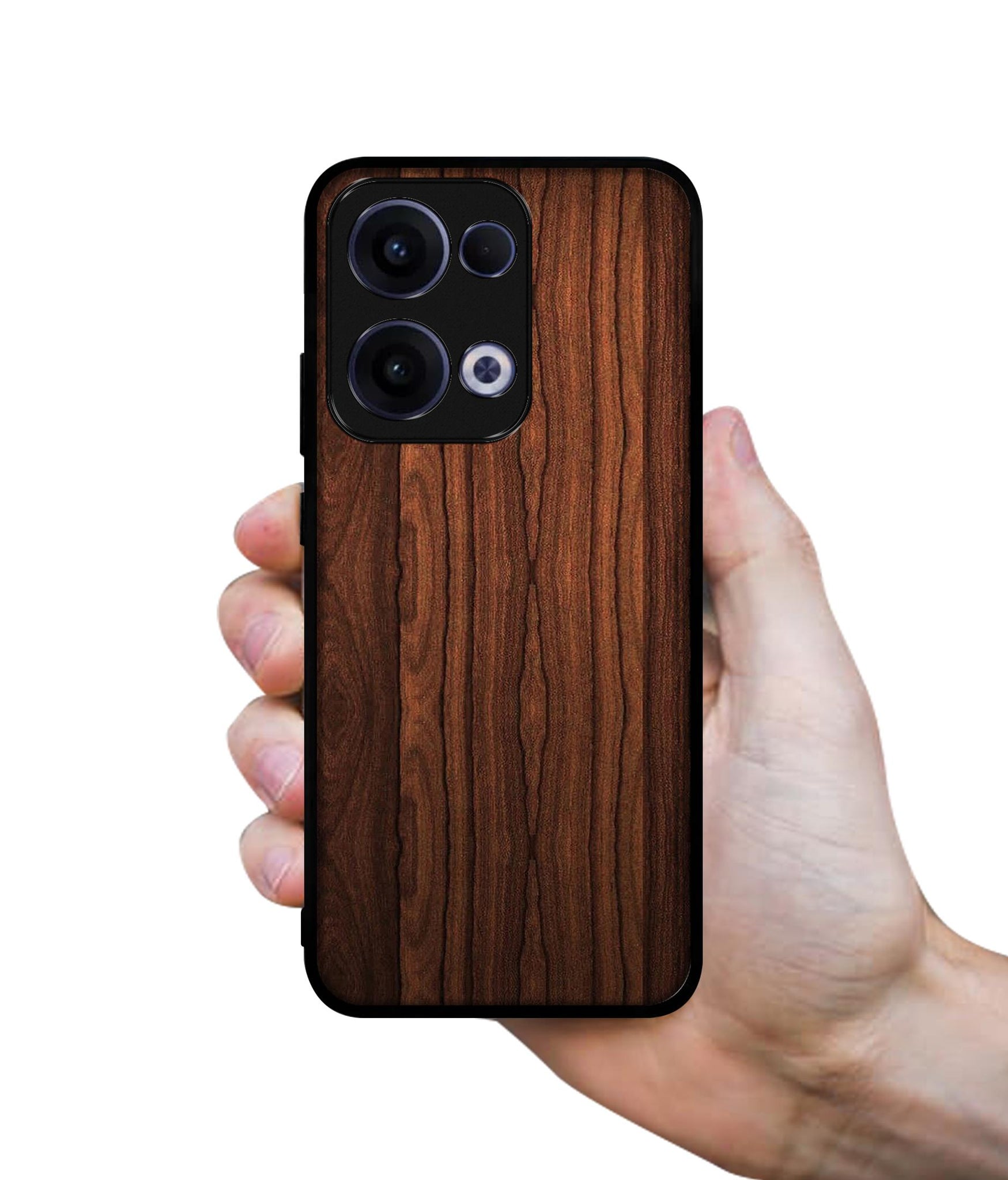 Brown Wooden Texture Designer 2D Printed Back Case Cover for Oppo Reno13 5G