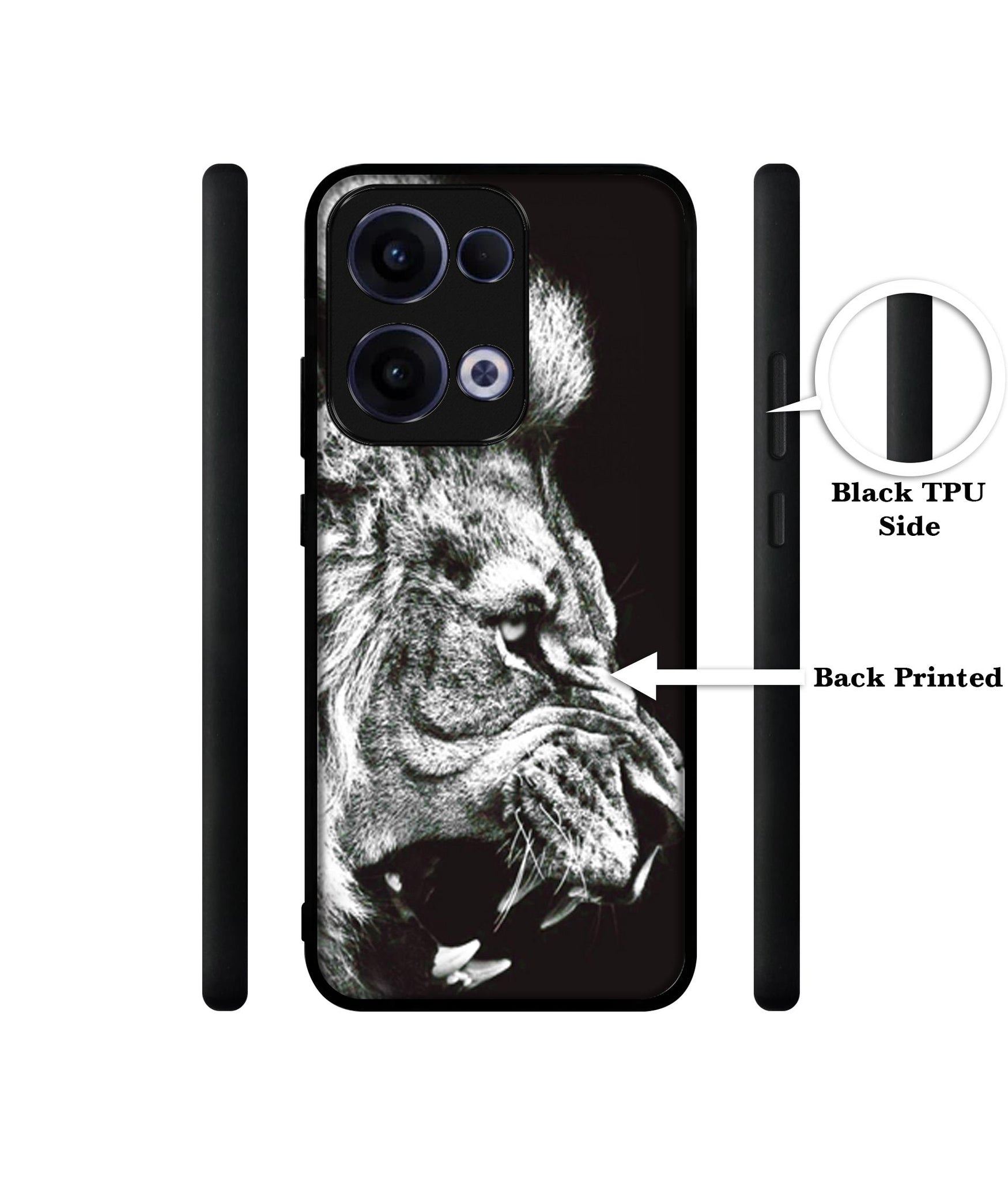 Angry Lion Designer 2D Printed Back Case Cover for Oppo Reno13 5G