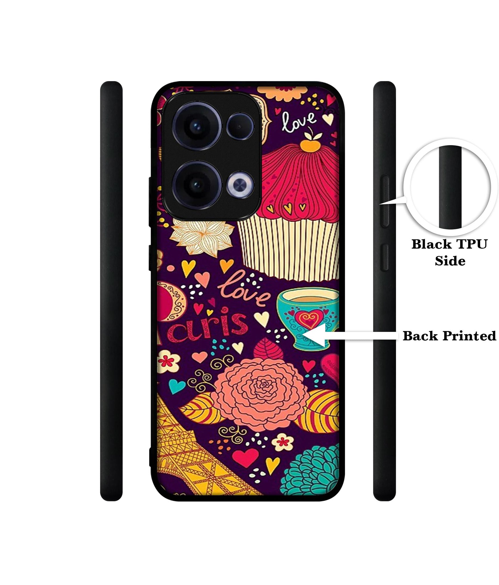 Paris Flower Love Designer 2D Printed Back Case Cover for Oppo Reno13 5G