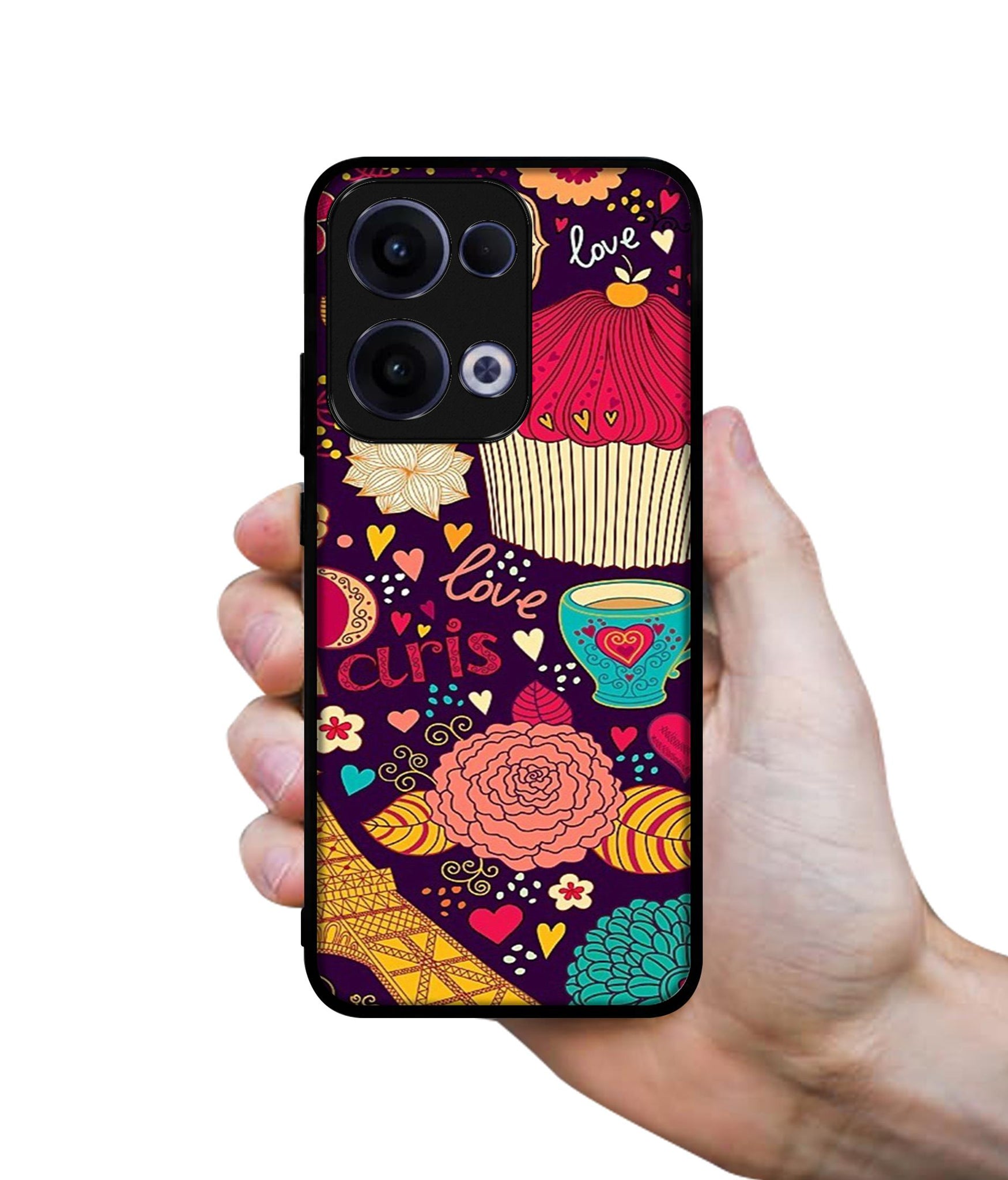 Paris Flower Love Designer 2D Printed Back Case Cover for Oppo Reno13 5G