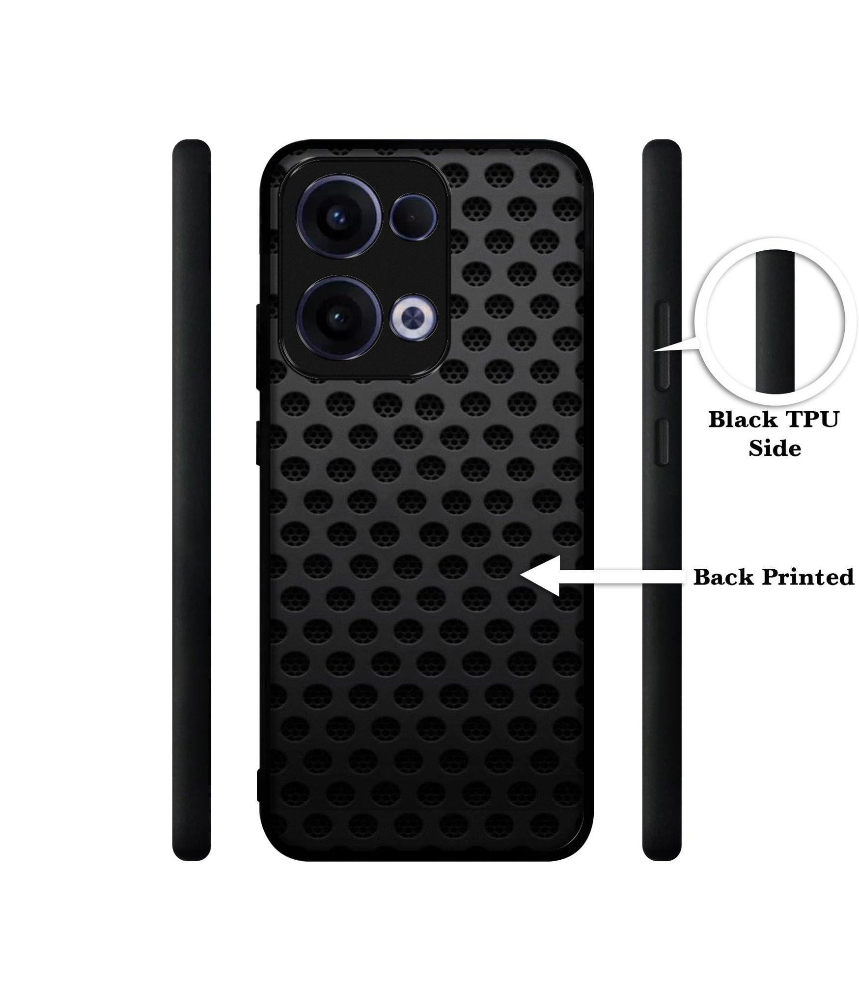 Black Circle Designer 2D Printed Back Case Cover for Oppo Reno13 5G