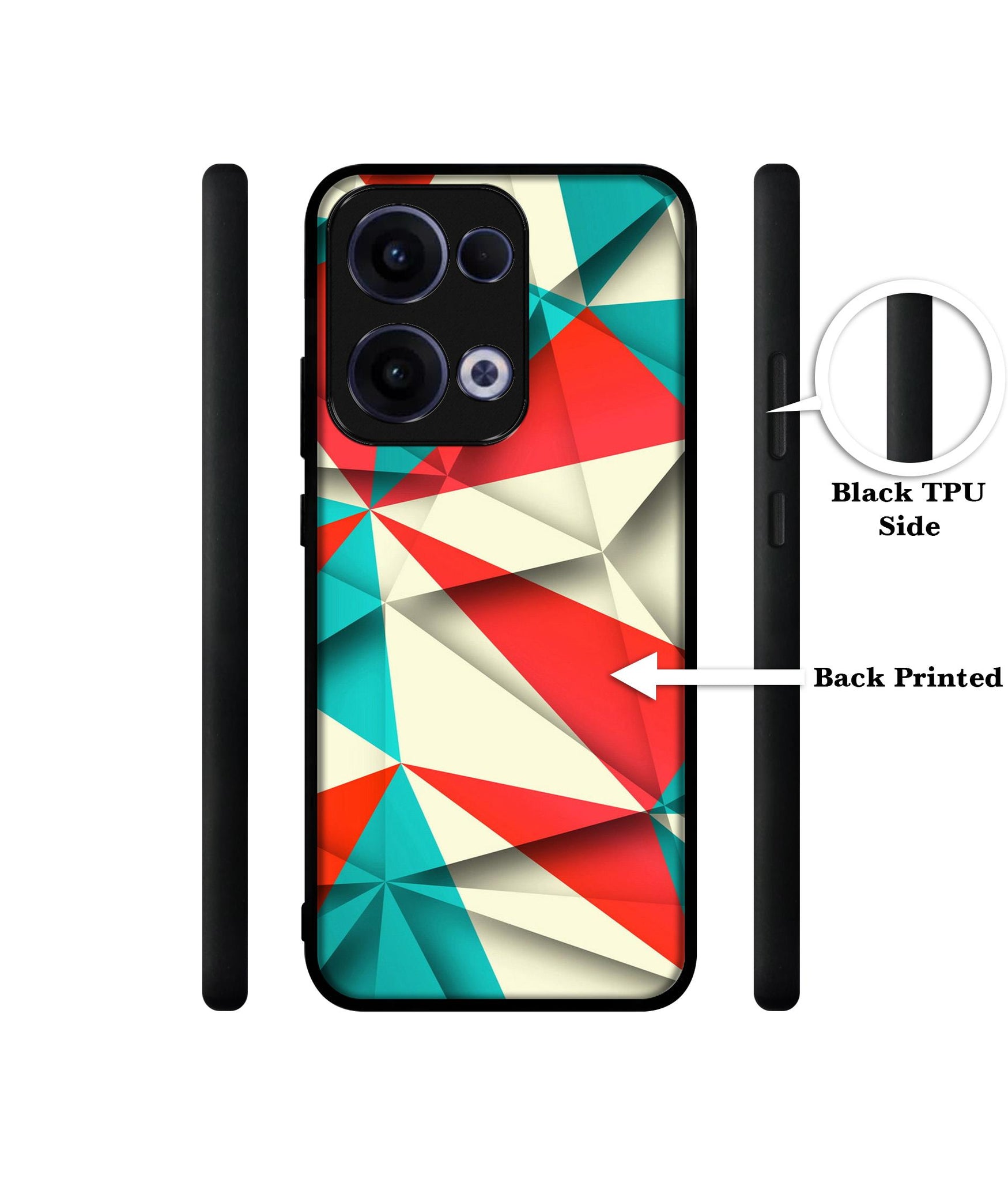 Red Blue White Pattern Designer 2D Printed Back Case Cover for Oppo Reno13 5G