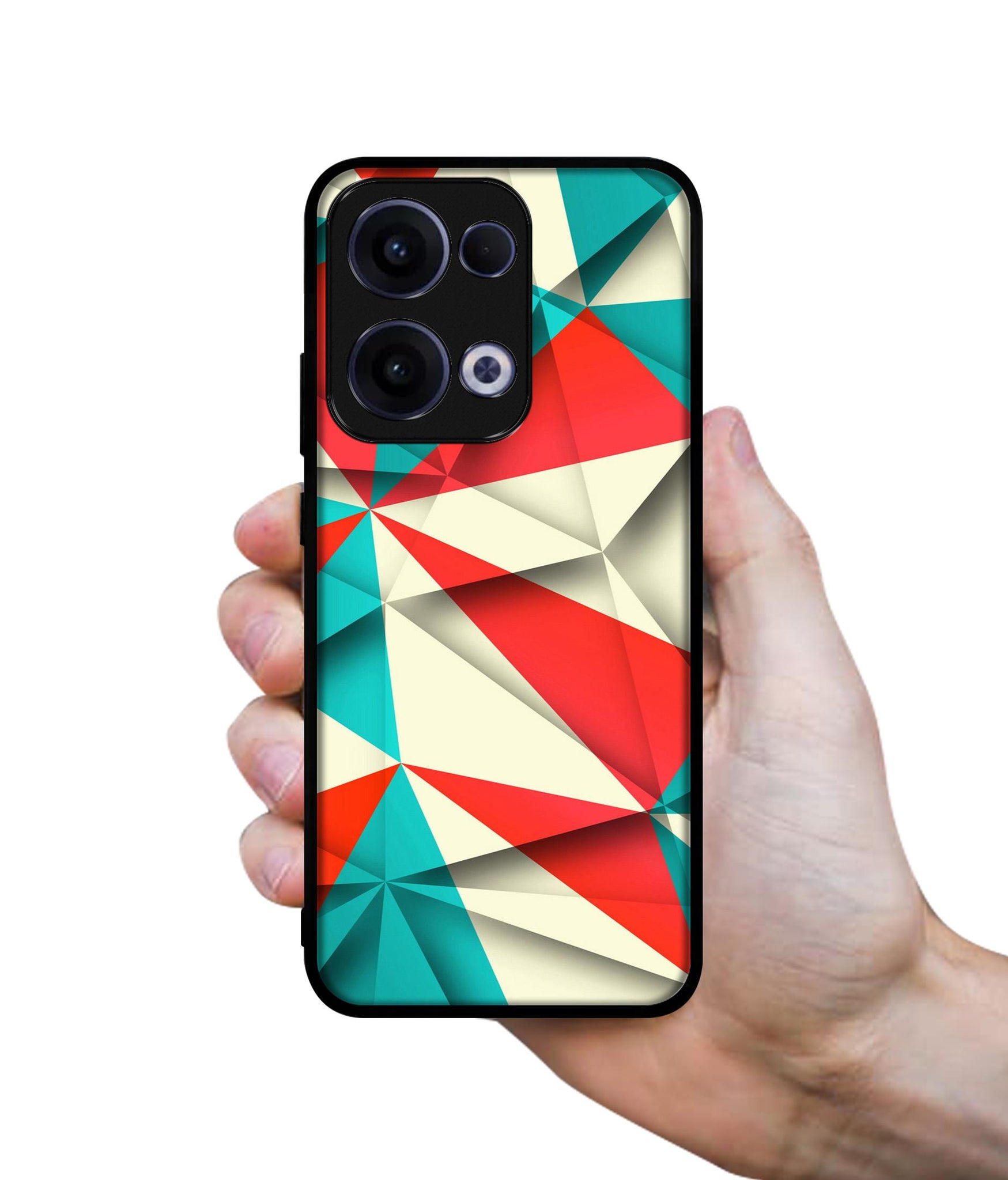 Red Blue White Pattern Designer 2D Printed Back Case Cover for Oppo Reno13 5G