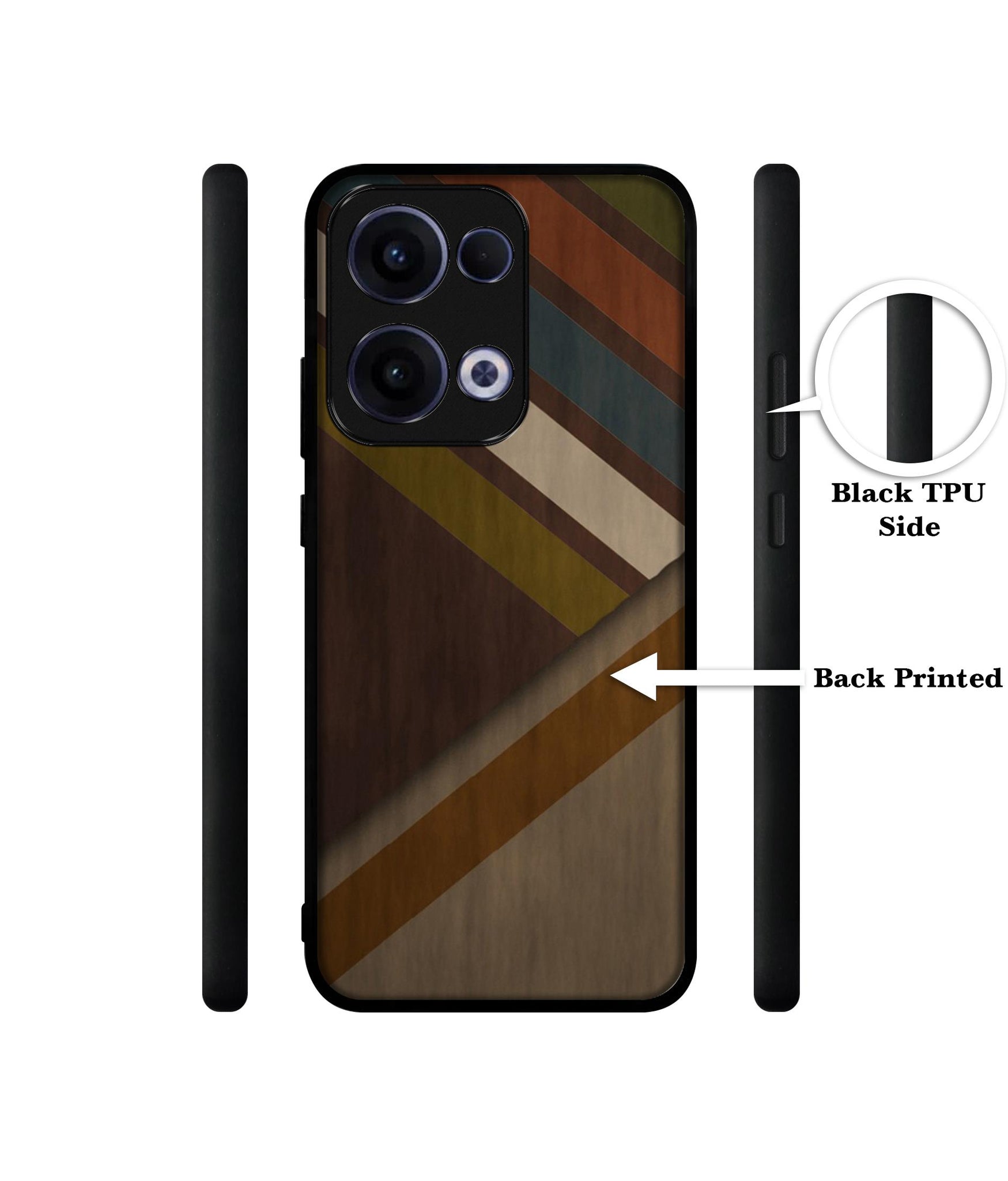 Colorful Wooden Pattern Designer 2D Printed Back Case Cover for Oppo Reno13 5G