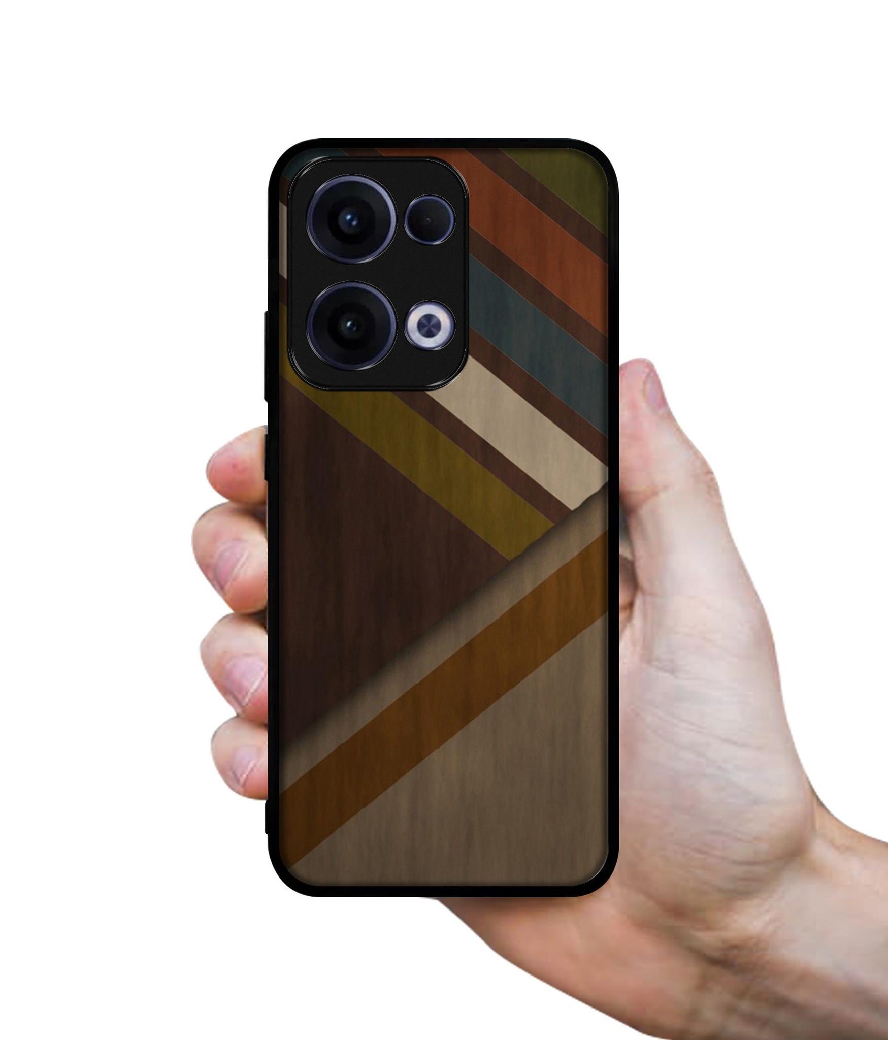 Colorful Wooden Pattern Designer 2D Printed Back Case Cover for Oppo Reno13 5G