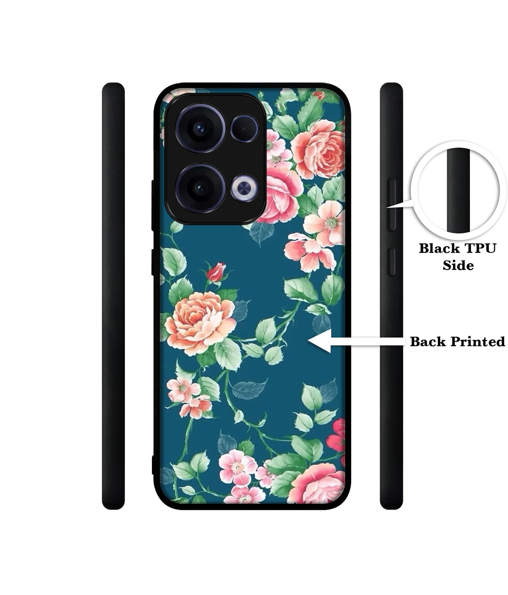 Vintage Floral Designer 2D Printed Back Case Cover for Oppo Reno13 5G