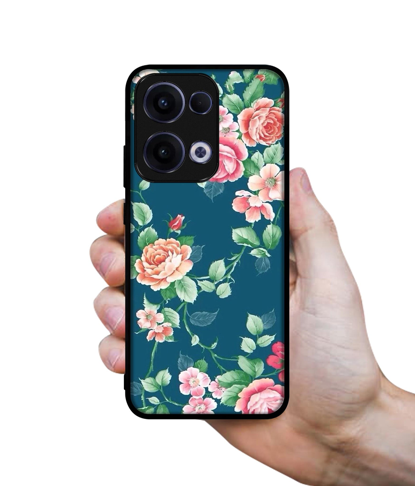 Vintage Floral Designer 2D Printed Back Case Cover for Oppo Reno13 5G