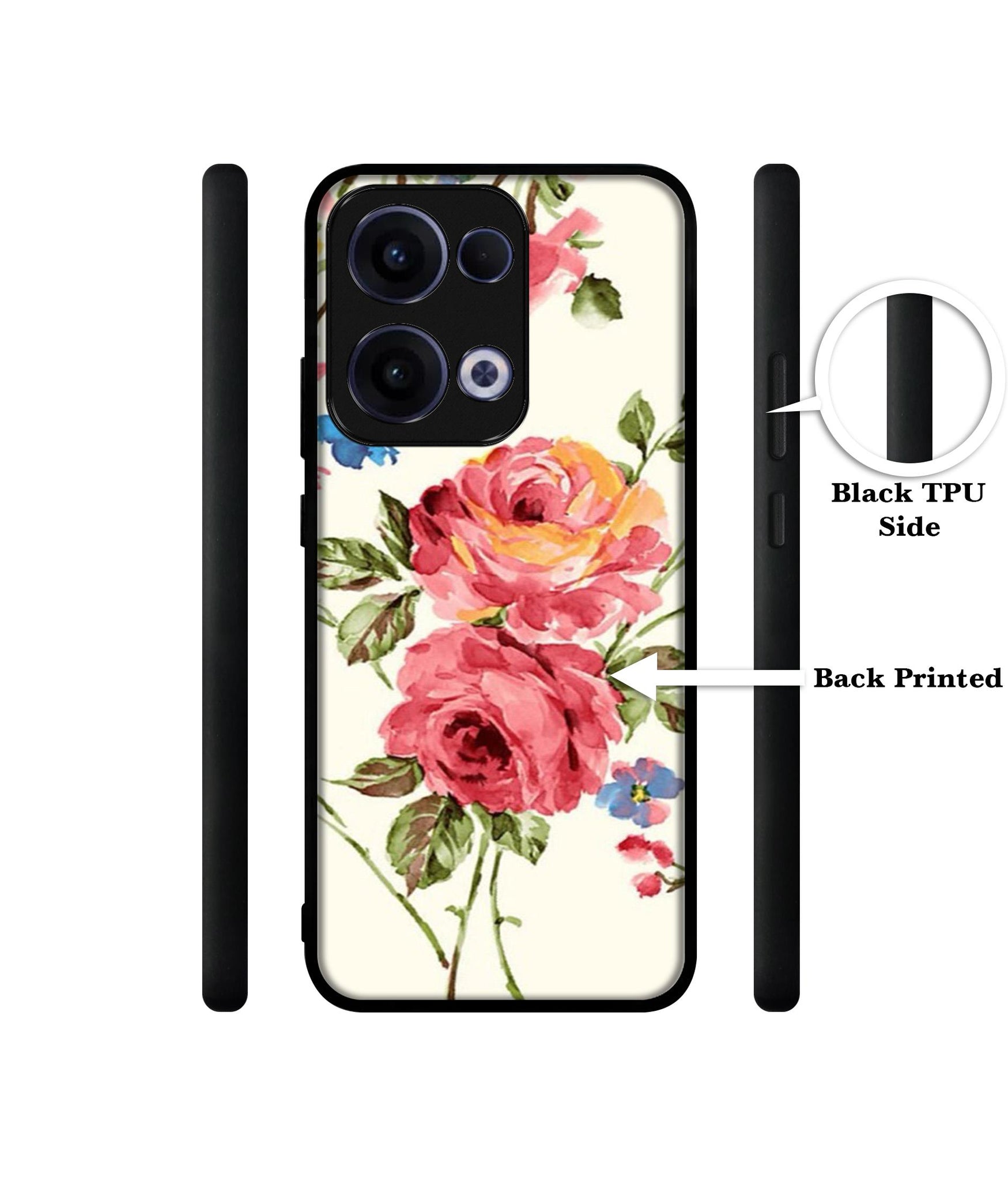 Vintage Painting Flower Designer 2D Printed Back Case Cover for Oppo Reno13 5G
