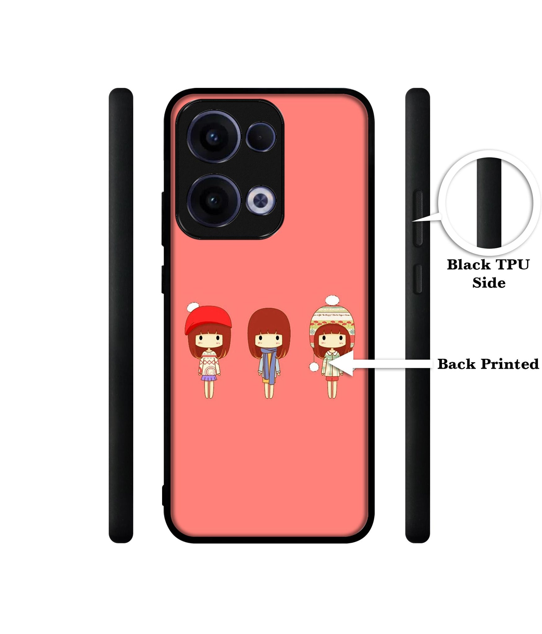 Cute Girls Designer 2D Printed Back Case Cover for Oppo Reno13 5G