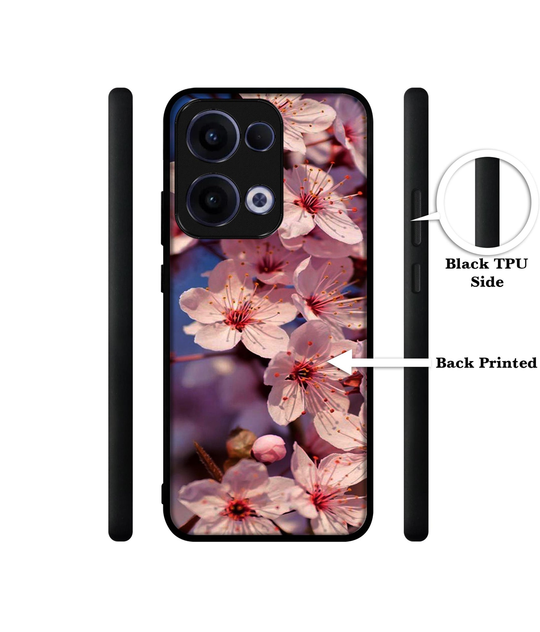 Pink Flowers Pattern Designer 2D Printed Back Case Cover for Oppo Reno13 5G