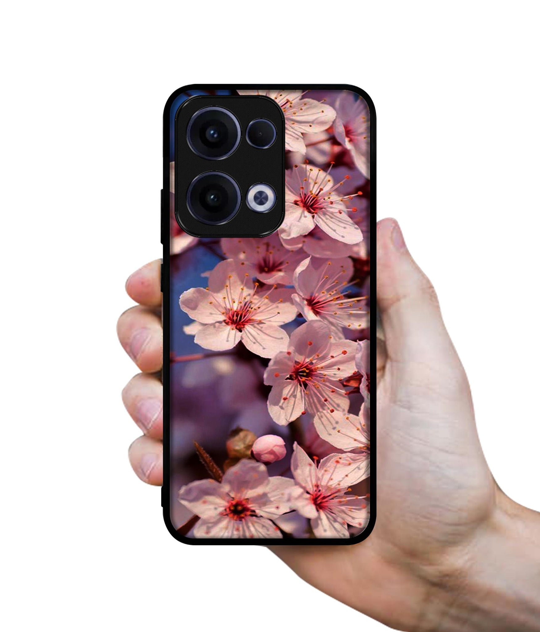 Pink Flowers Pattern Designer 2D Printed Back Case Cover for Oppo Reno13 5G