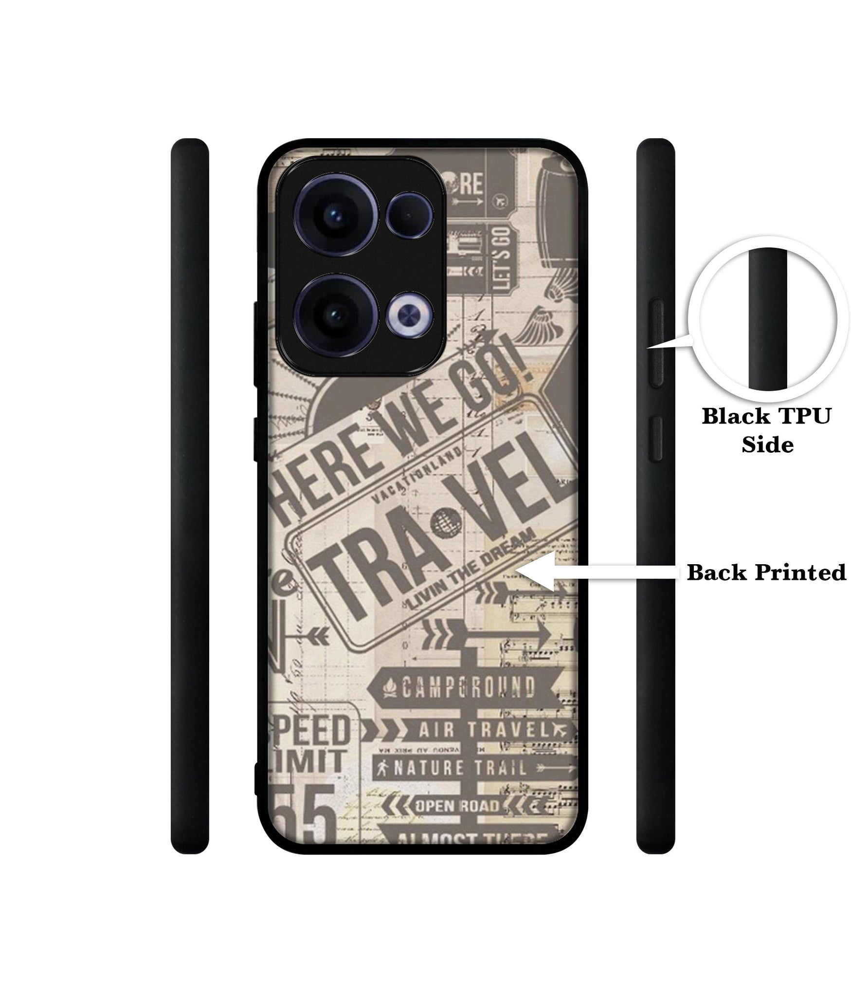 Travel Designer 2D Printed Back Case Cover for Oppo Reno13 5G