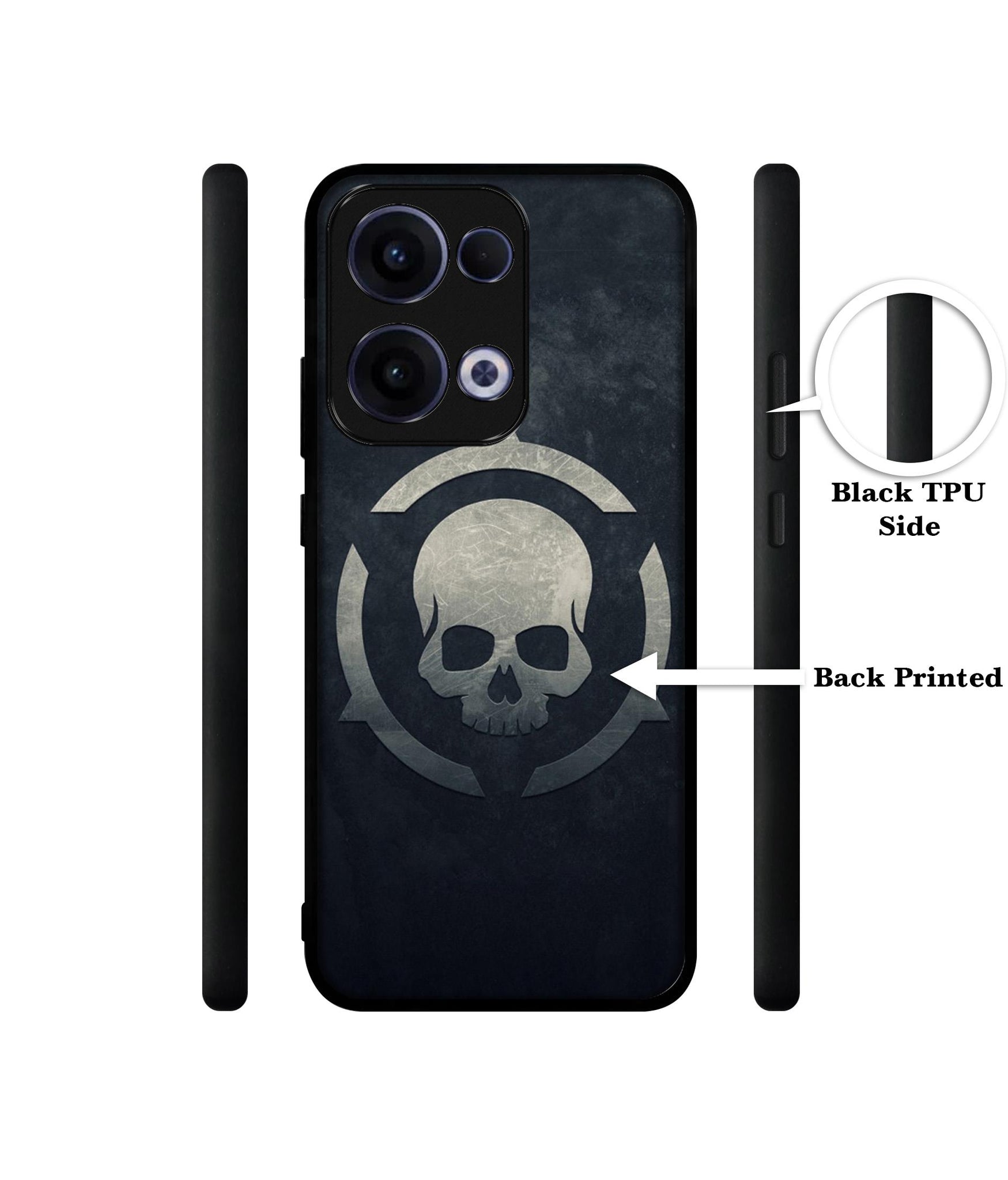 Skull Pattern Print Designer 2D Printed Back Case Cover for Oppo Reno13 5G