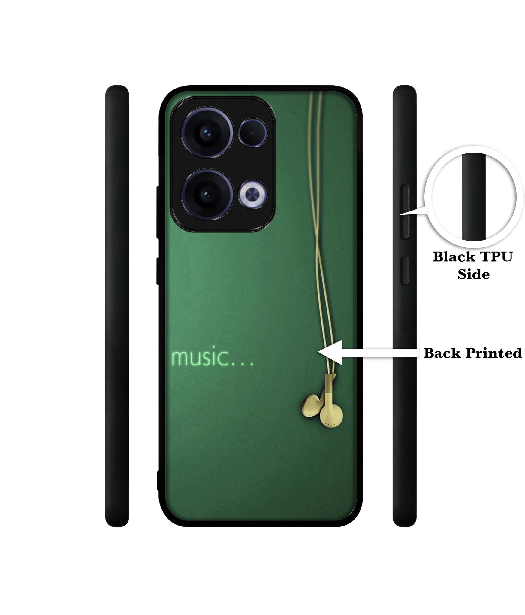 Headphone Music Designer 2D Printed Back Case Cover for Oppo Reno13 5G