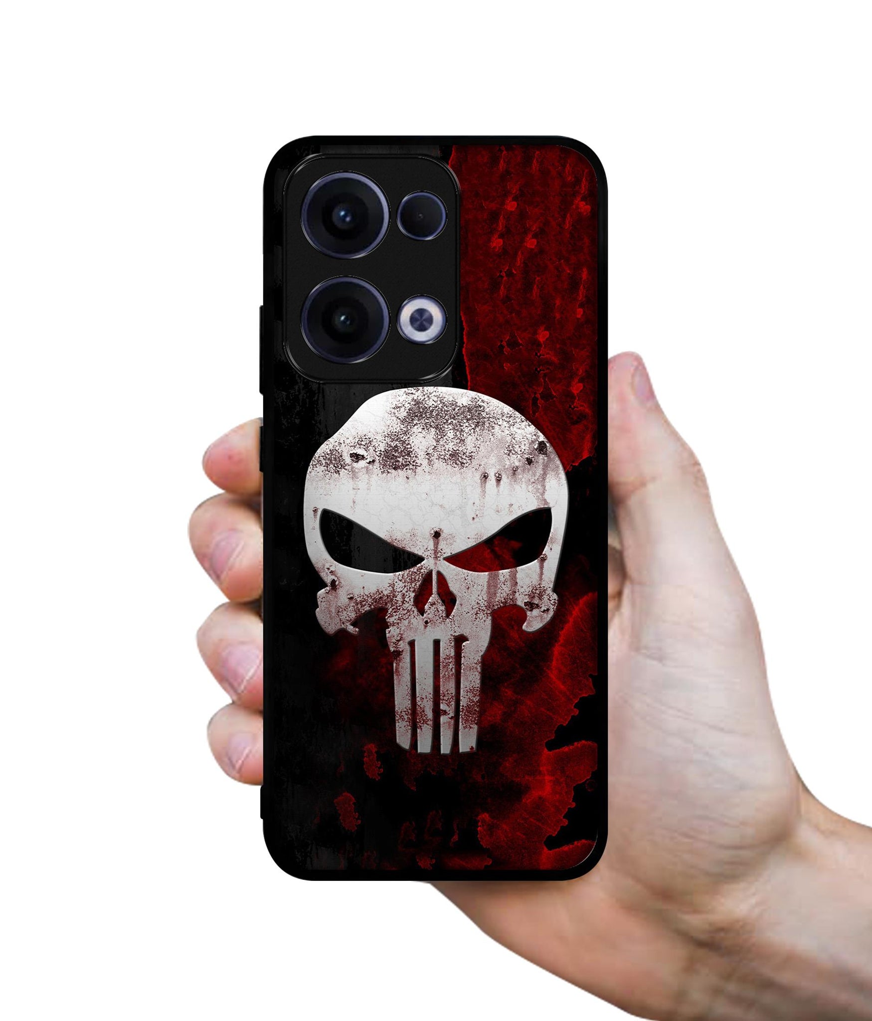 Punisher Skull Designer 2D Printed Back Case Cover for Oppo Reno13 5G