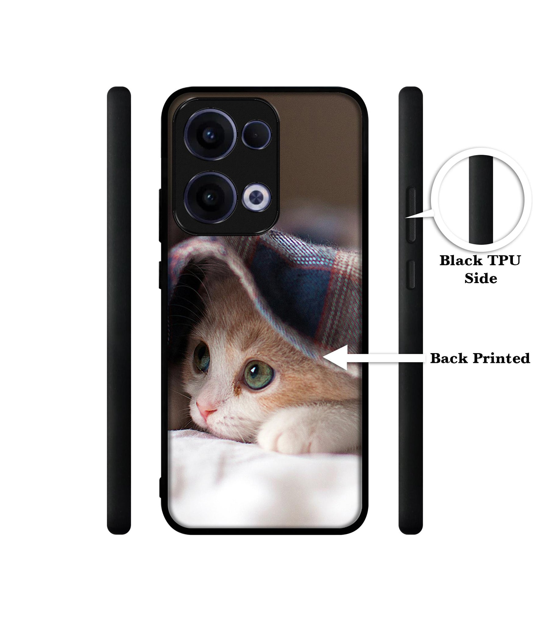 Sleepy Kitten Designer 2D Printed Back Case Cover for Oppo Reno13 5G