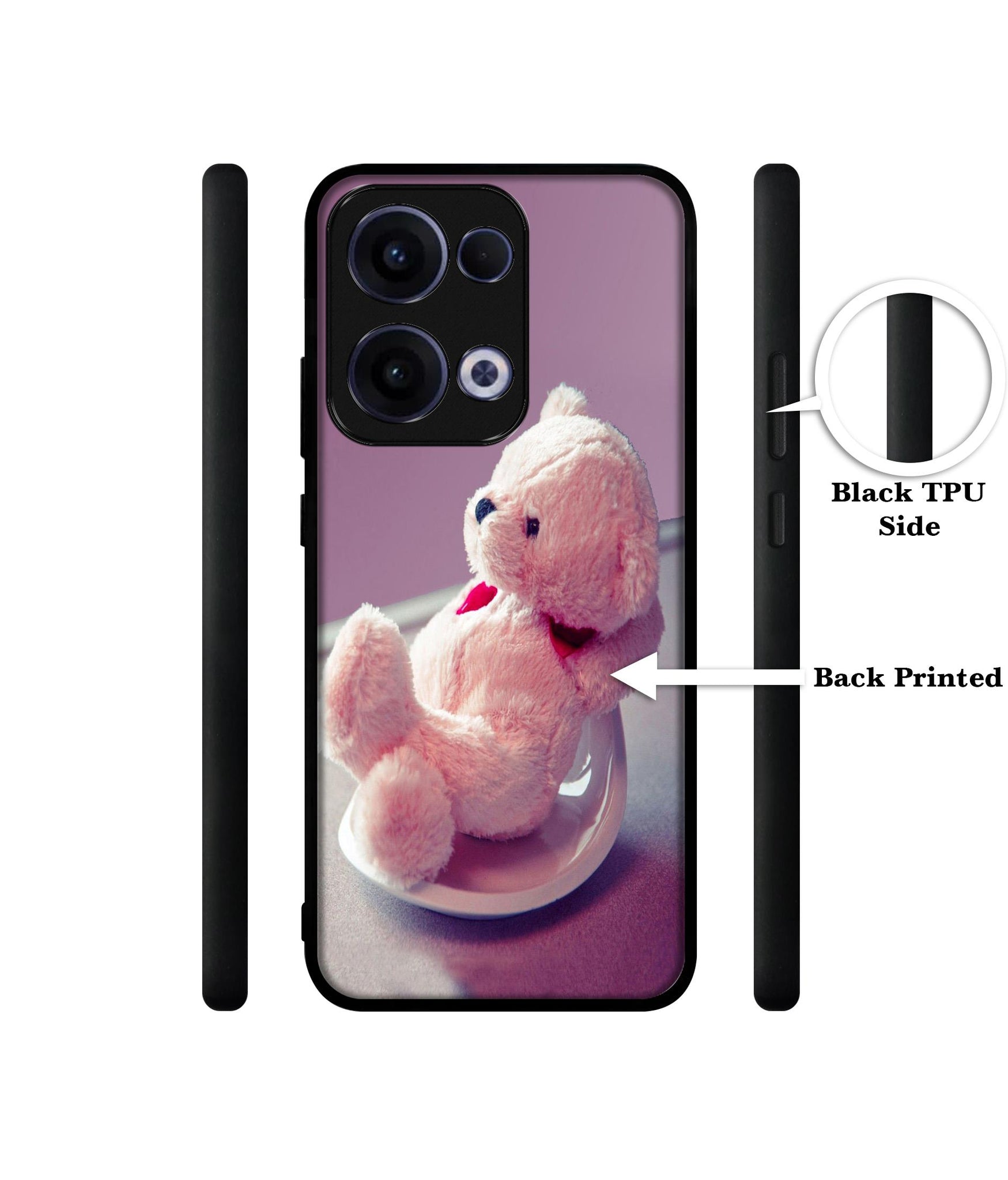 Cute Teddy Bear Designer 2D Printed Back Case Cover for Oppo Reno13 5G