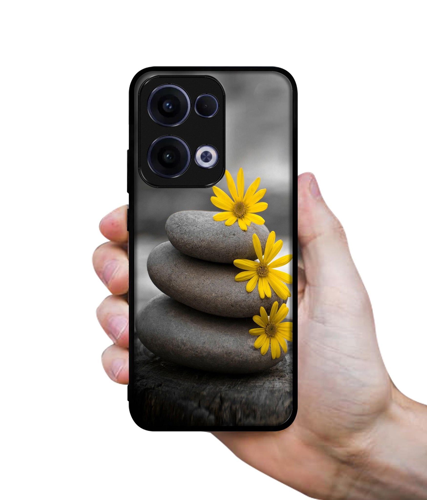 Stones And Flower Designer 2D Printed Back Case Cover for Oppo Reno13 5G